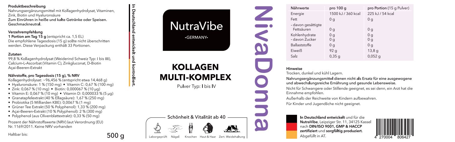 Nutra Vibe NivaDonna Kollagen Multi-Komplex