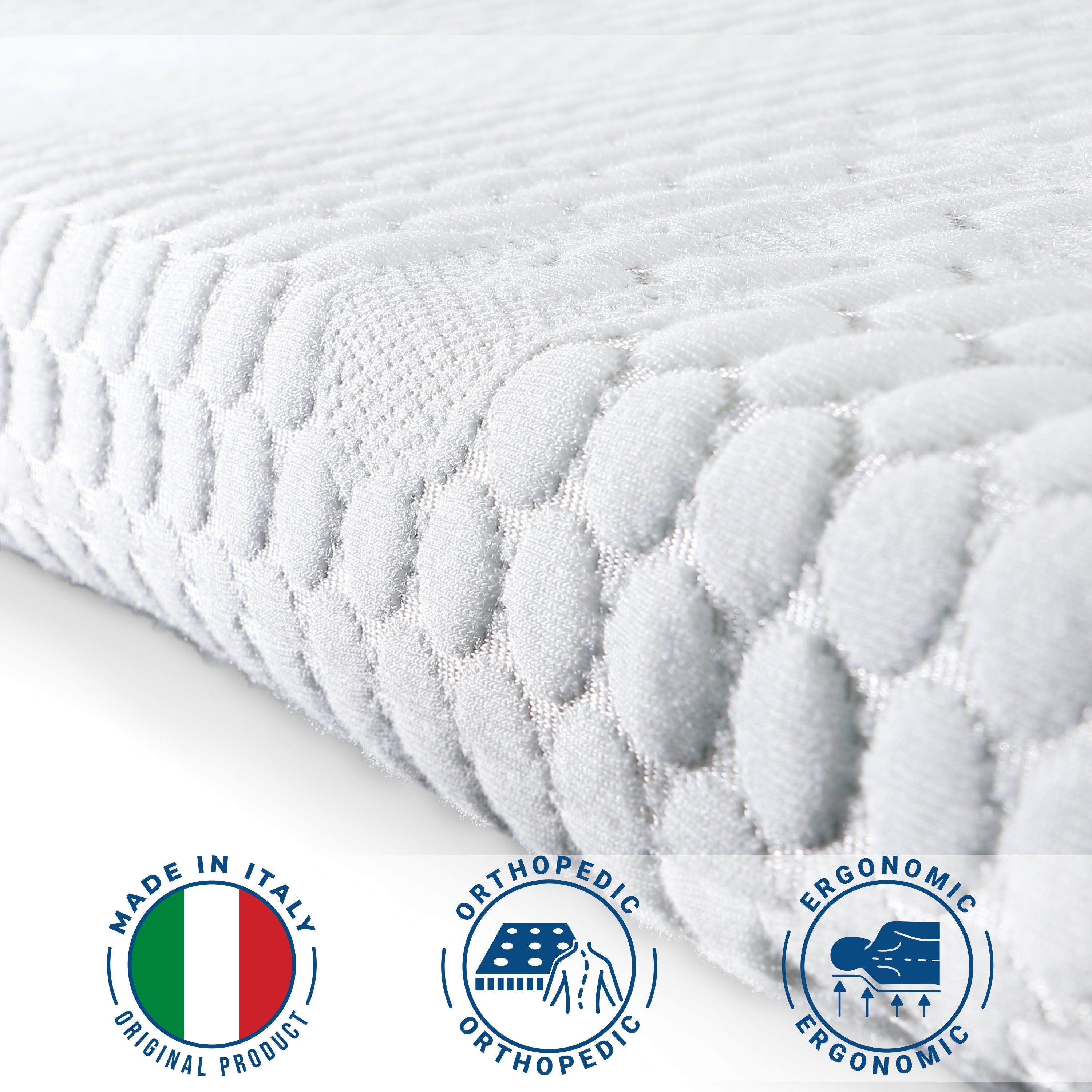 The White Stone Topper aus viskoelastischem Schaum 90 x 200 cm | Matratzenauflage 6 cm