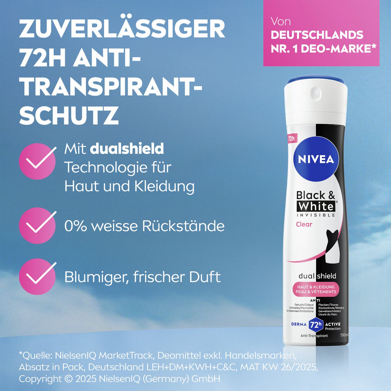 NIVEA Black & White Invisible Clear Deo Spray