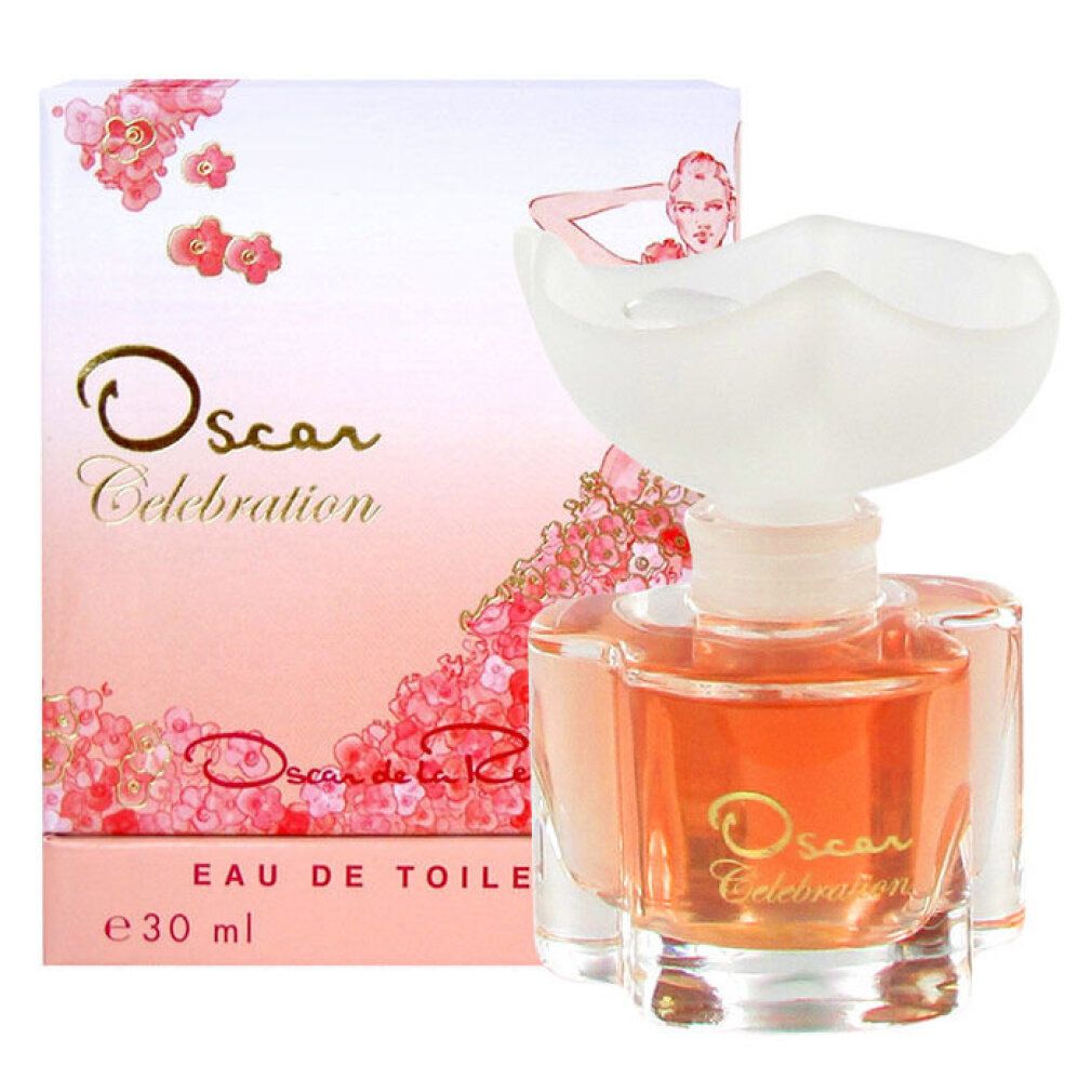 Oscar de la Renta Celebration Eau de Toilette Flakon und Verpackung.