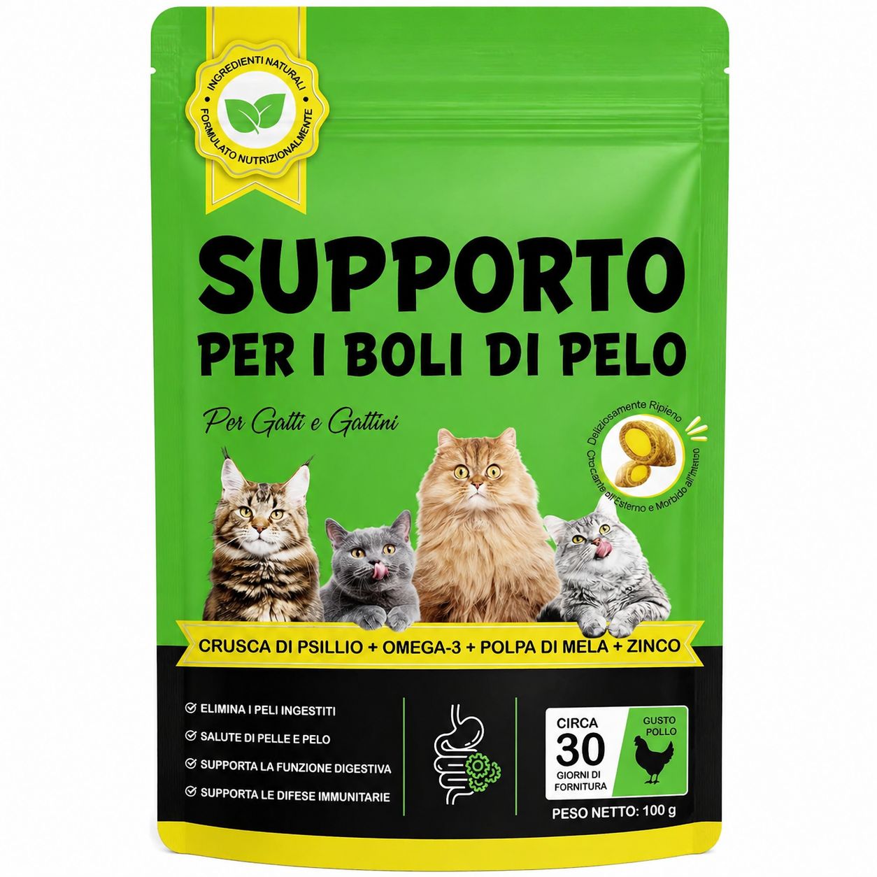 Abodiuss anti boli di pelo per gatti