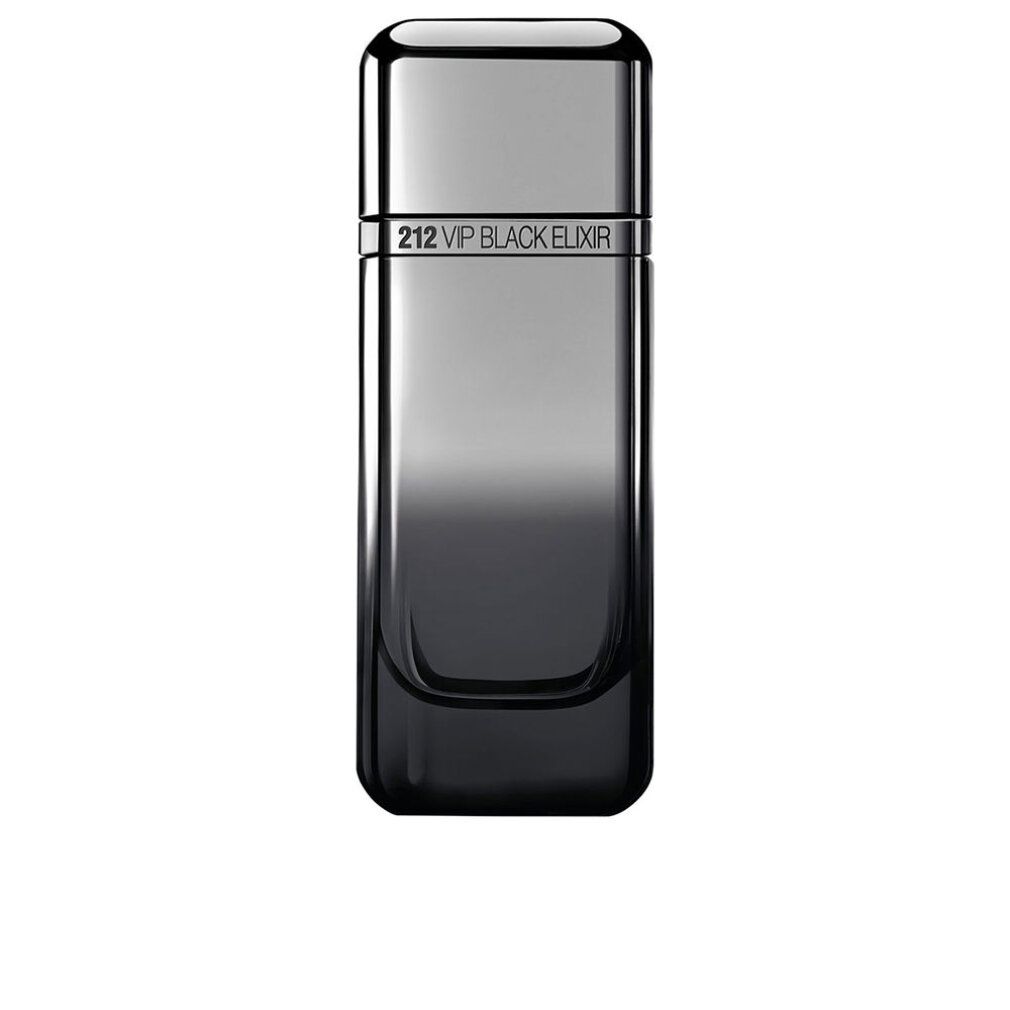 Schwarzer Flakon mit silbernem Deckel. Aufschrift: 212 VIP BLACK ELIXIR.