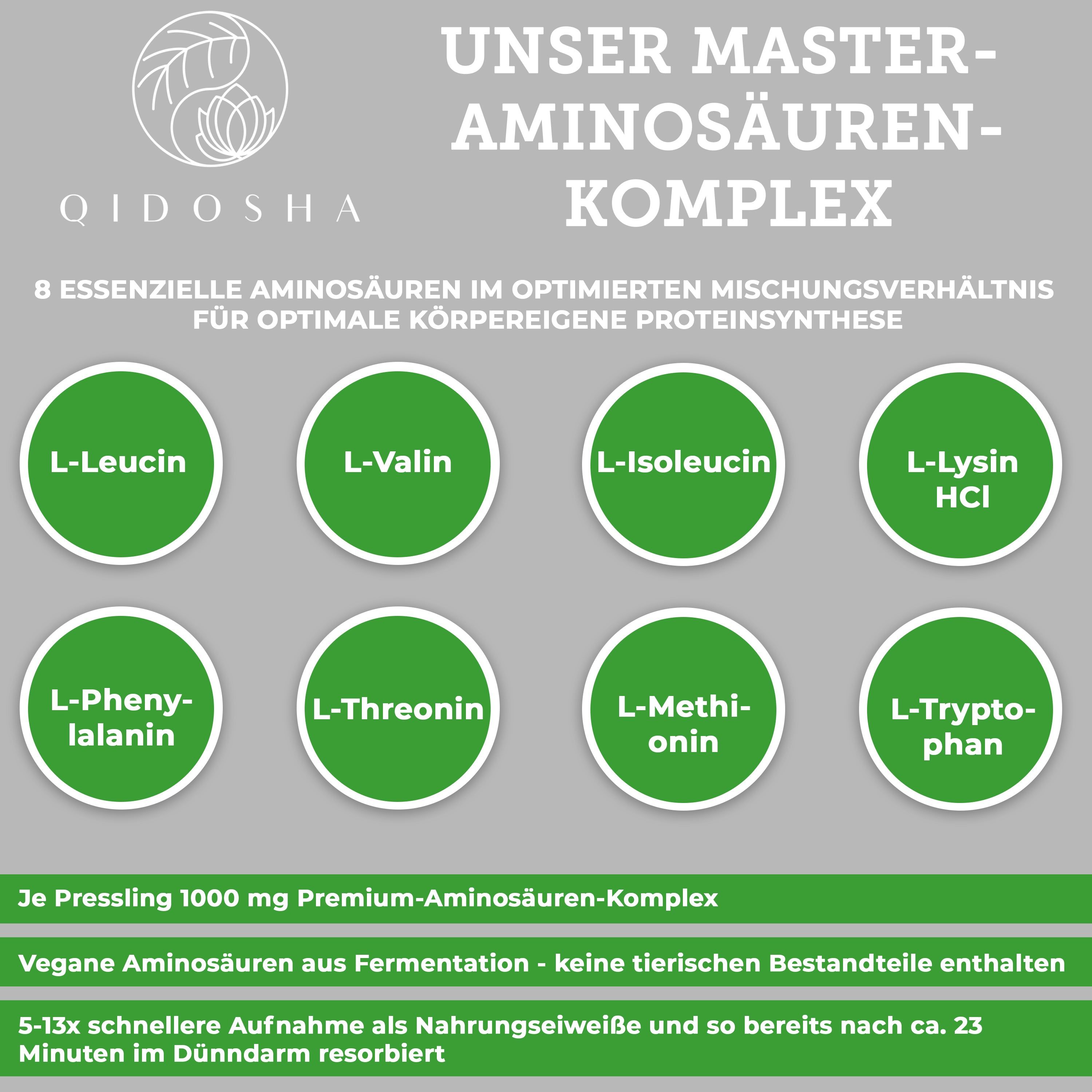 QIDOSHA Amino Essentials Intenso - Aminosäuren Komplex (Presslinge)