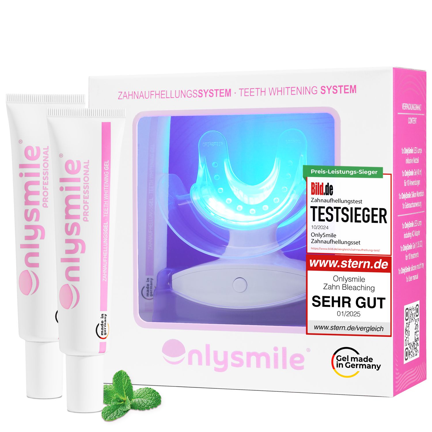 Onlysmile® Whiten & Refill Bundle – Kit sbiancante con 2 gel di ricarica