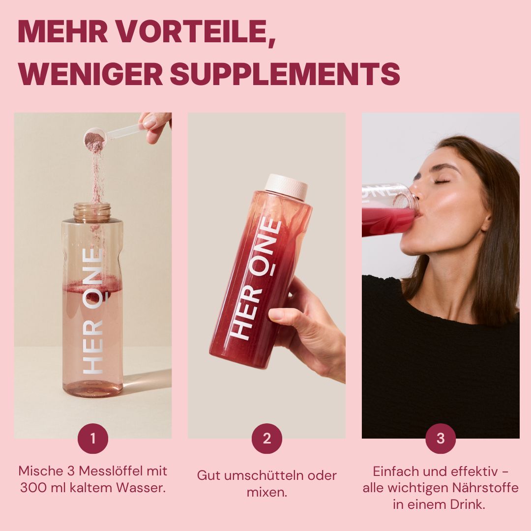 HER ONE INNER BEAUTY All in One 70+ Nährstoffe in einem Drink
