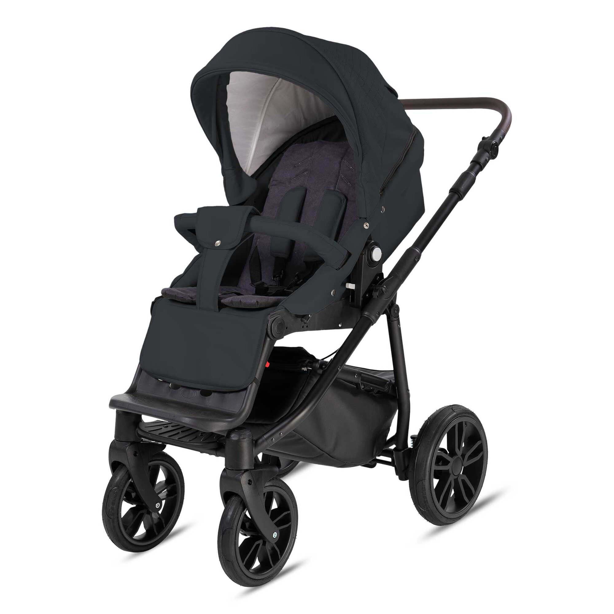 Minigo Flow 2 in 1 Kombikinderwagen Luftreifen, Dark Grey