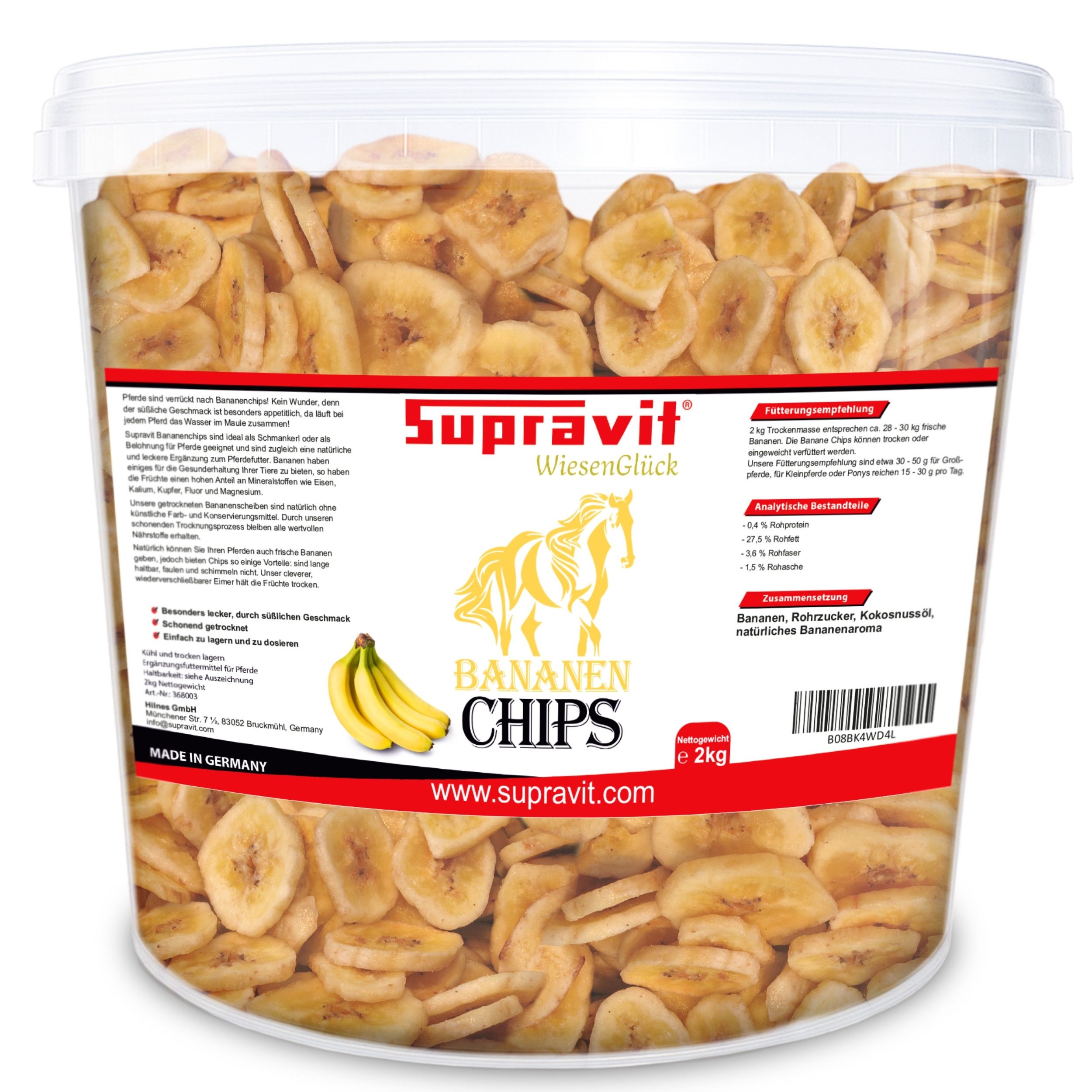 Supravit Bananenchips für Pferde –  Pferdeleckerli – aus 100% echten Bananen