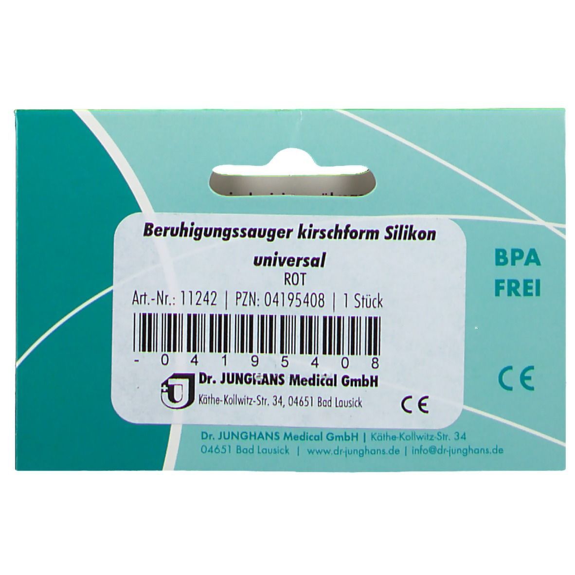Dr. Junghans® Beruhigungssauger kirschform Universal Silikon rot