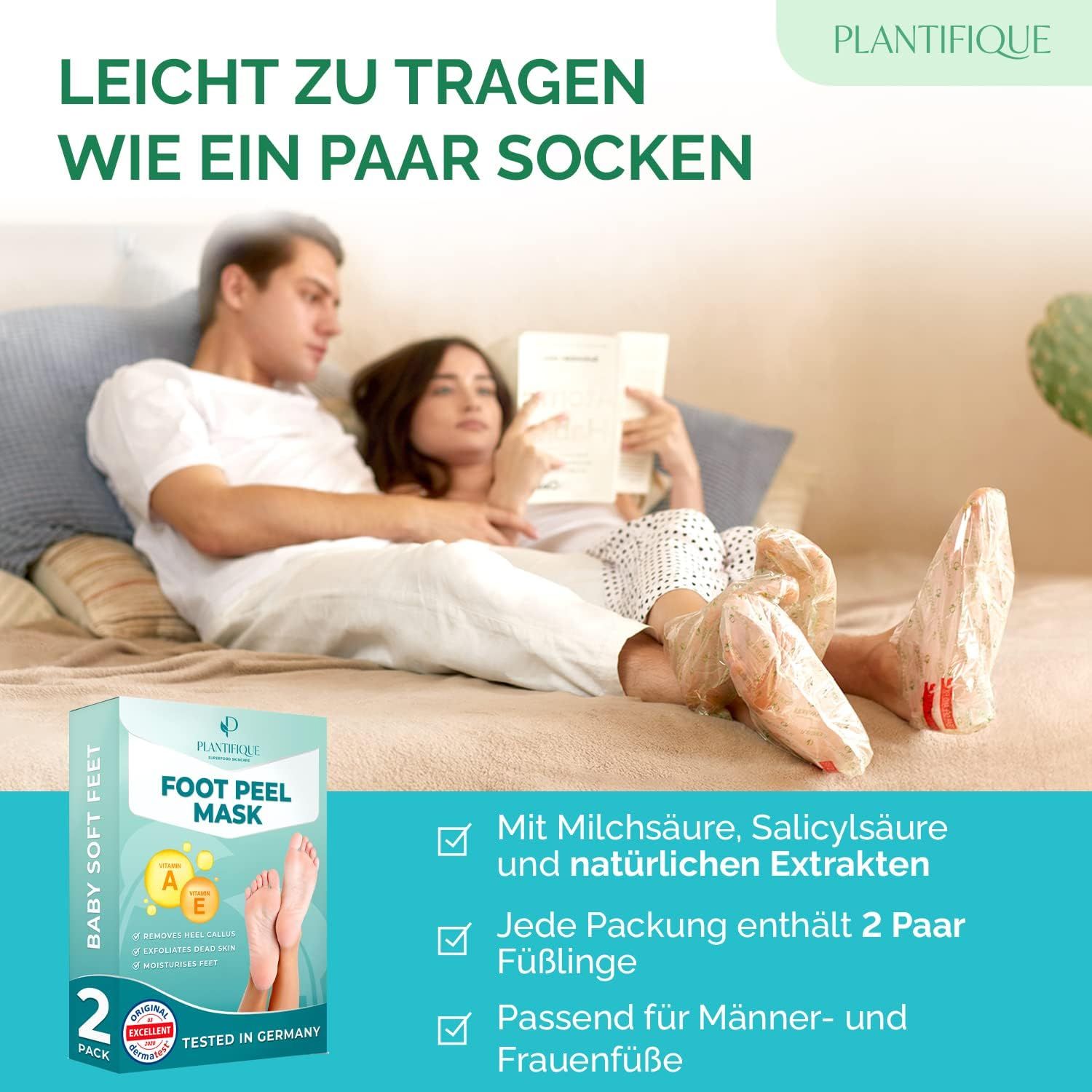 Fußmaske - Hornhaut Socken - Fussmaske Vitamine 2 Paar Hornhautentferner Socken