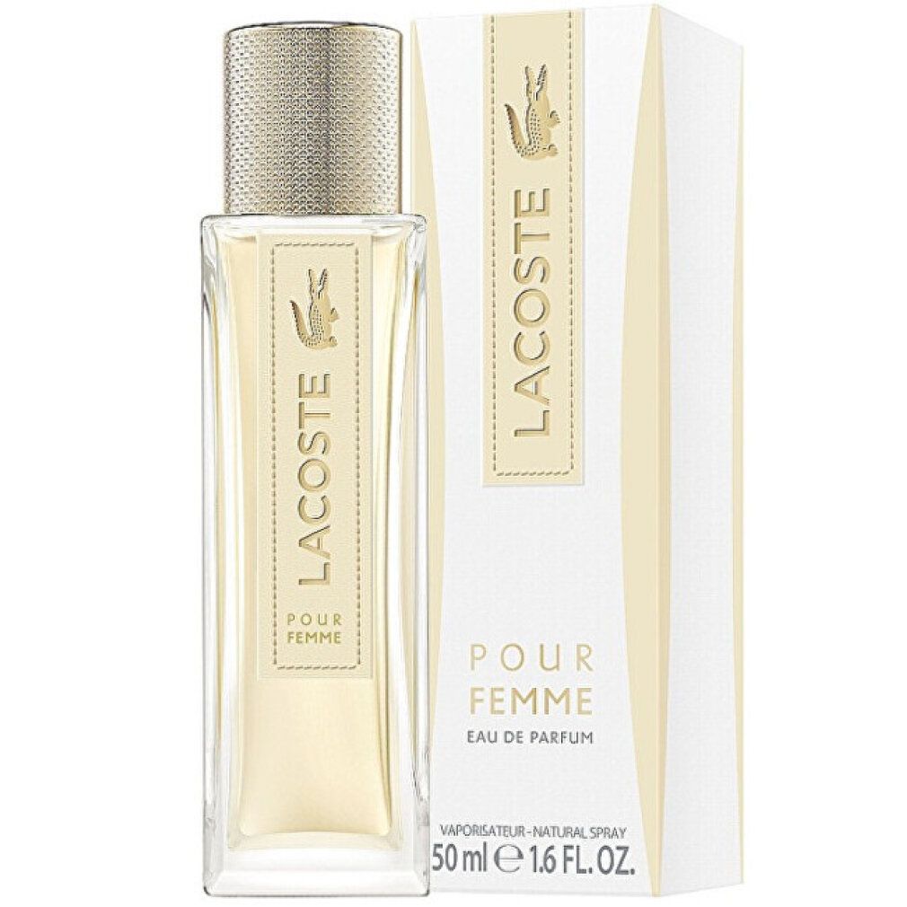 Lacoste Pour Femme Eau de Parfum Flakon und Verpackung. 50ml.