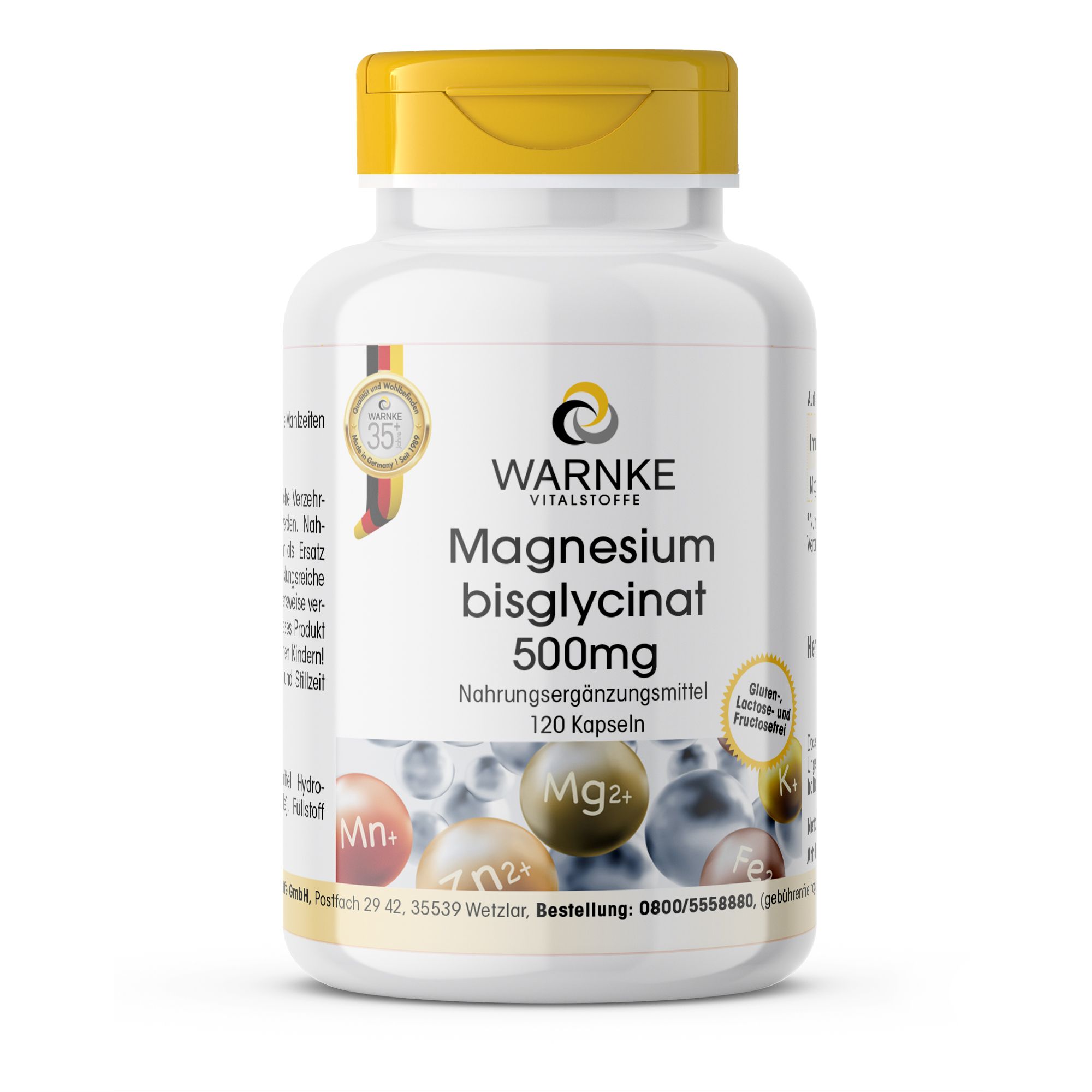 Warnke Vitalstoffe | Magnesiumbisglycinat 500mg 120 St