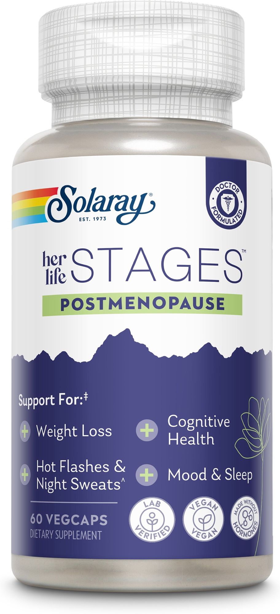 Solaray Stages Postmenopause Vegacaps Flasche mit 60 Kapseln.