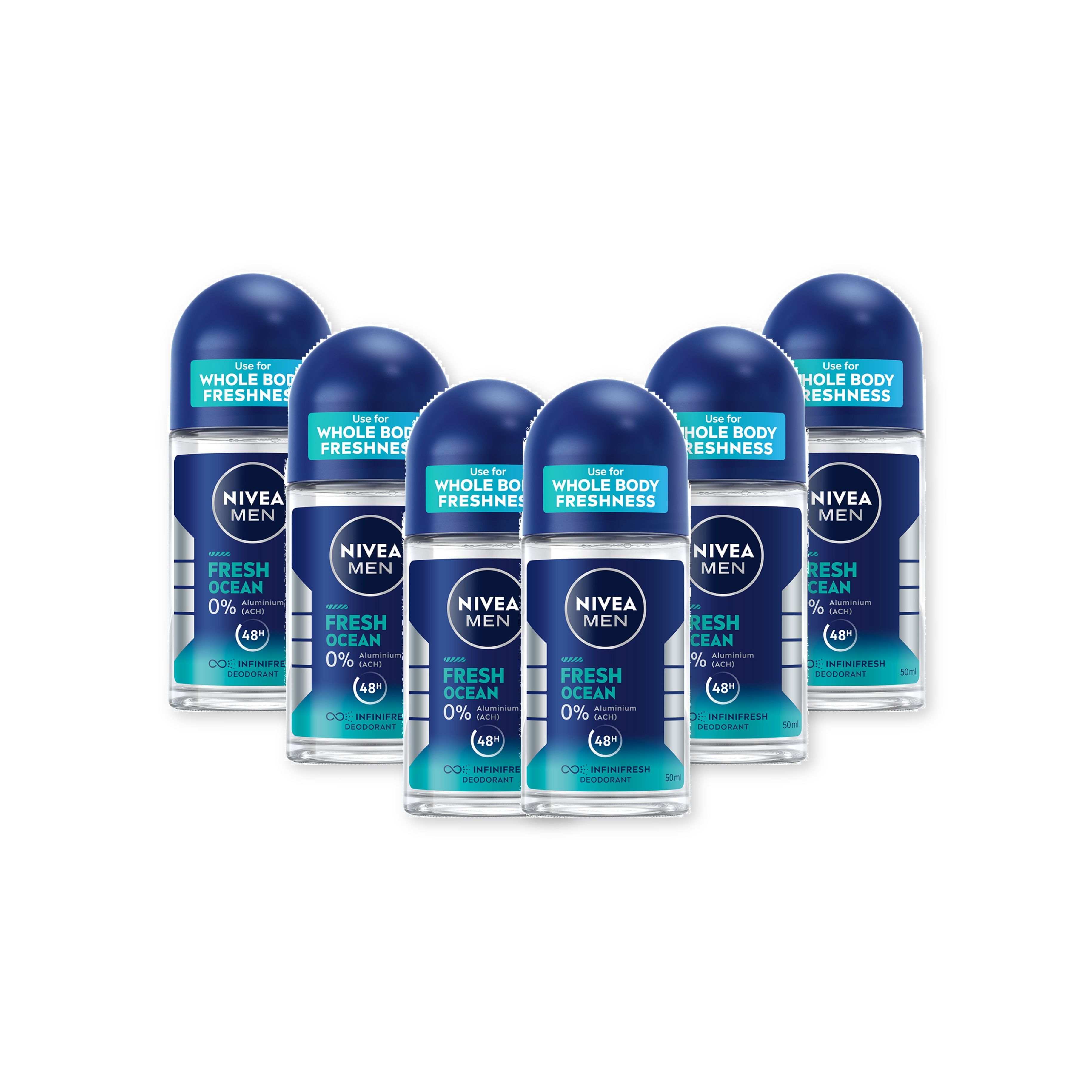Nivea Men Deodorant Fresh Ocean 6x50 ml Roll-On