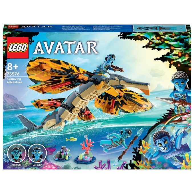 LEGO Avatar 75576 L'Avventura di Skimwing con Jake Sully e Tonowari, Animale Giocattolo, Scenario d