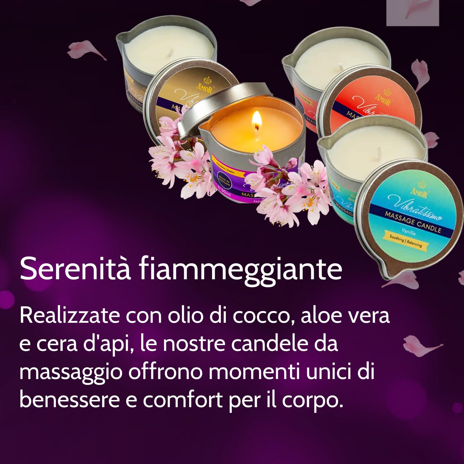 Vibratissimo Massagekerze Peach Grace