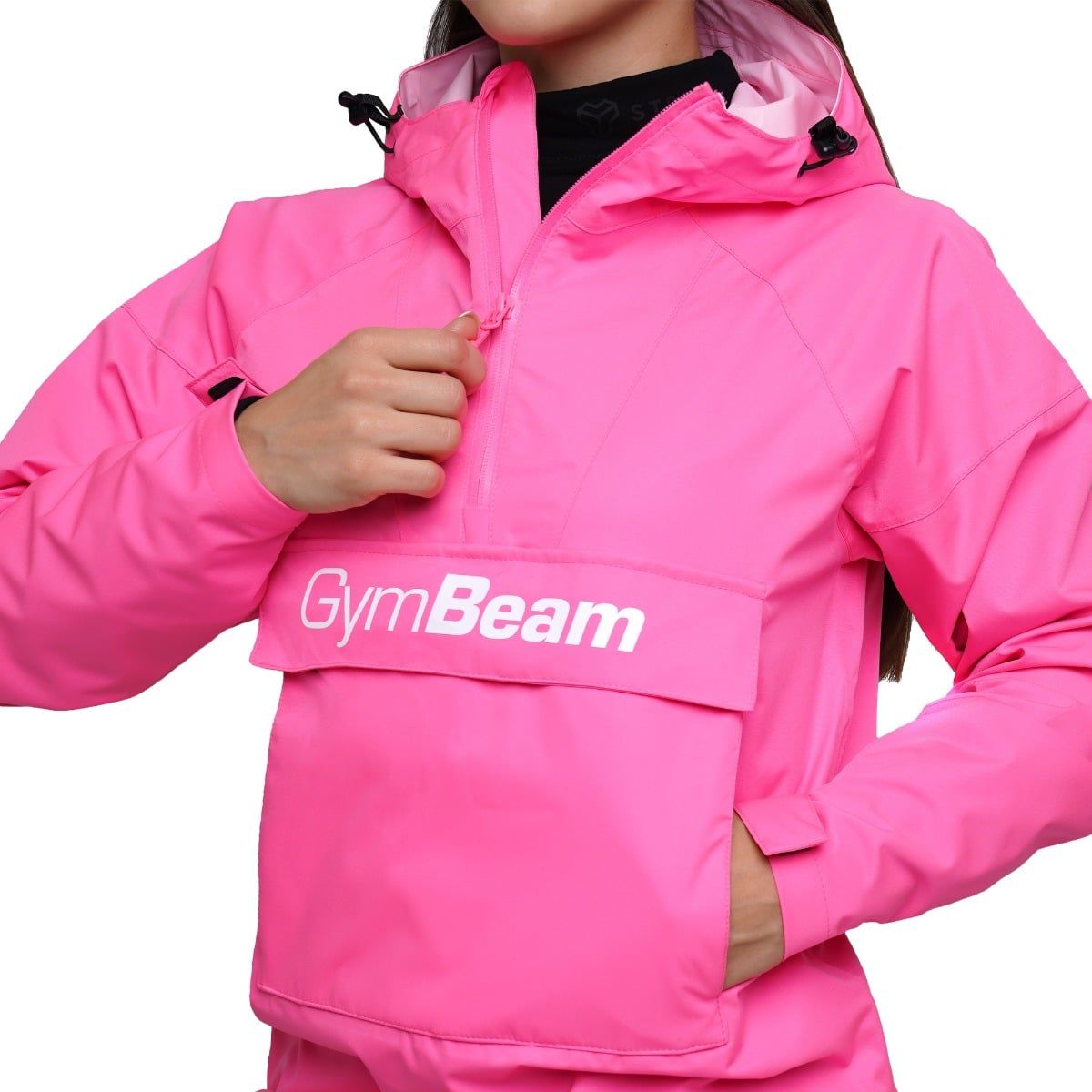 GymBeam Regenjacke Damen Regular Smock mit Kapuze Fuchsia