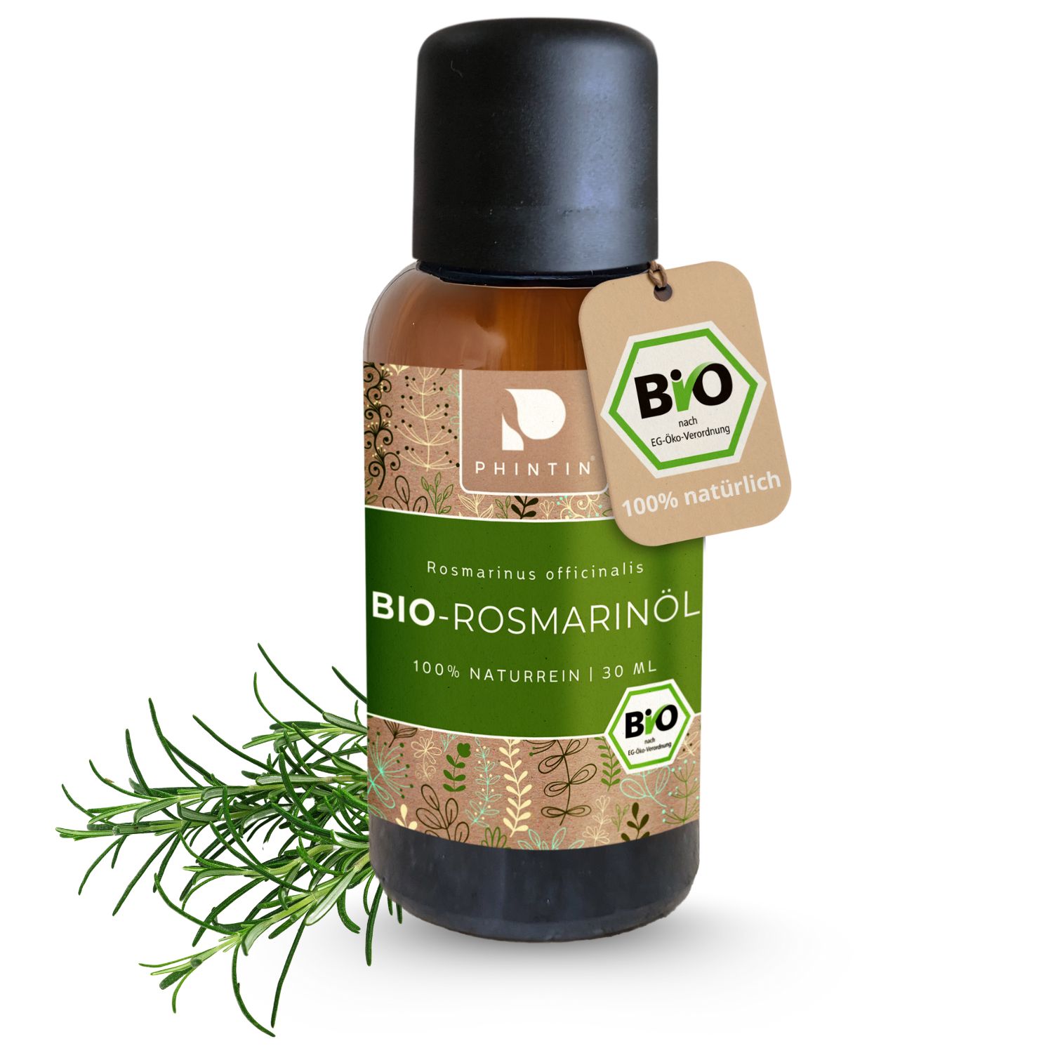 PHINTIN Bio Rosmarinöl – 100 % naturrein, ätherisches Öl (Lebensmittelqualität)