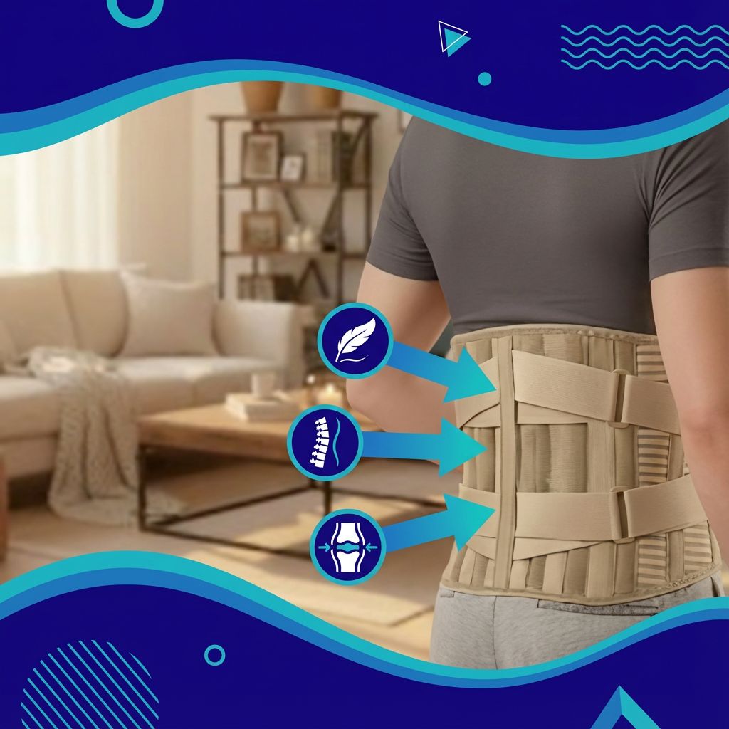 VITALIC Stützende Rückenbandage – Verstellbarer Rückengurt gegen Rückenschmerzen