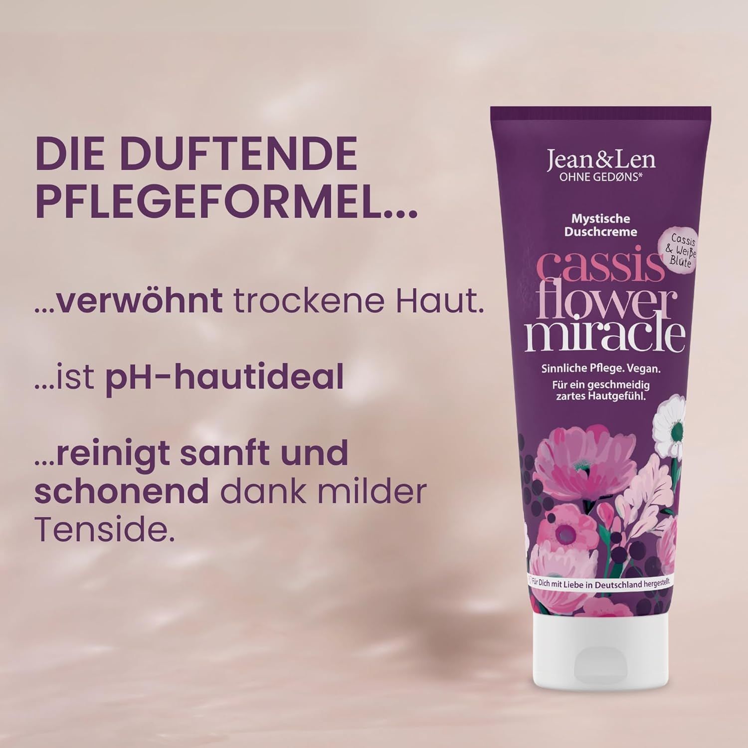 Jean & Len Mystische Duschcreme Cassis & Weiße Blüte