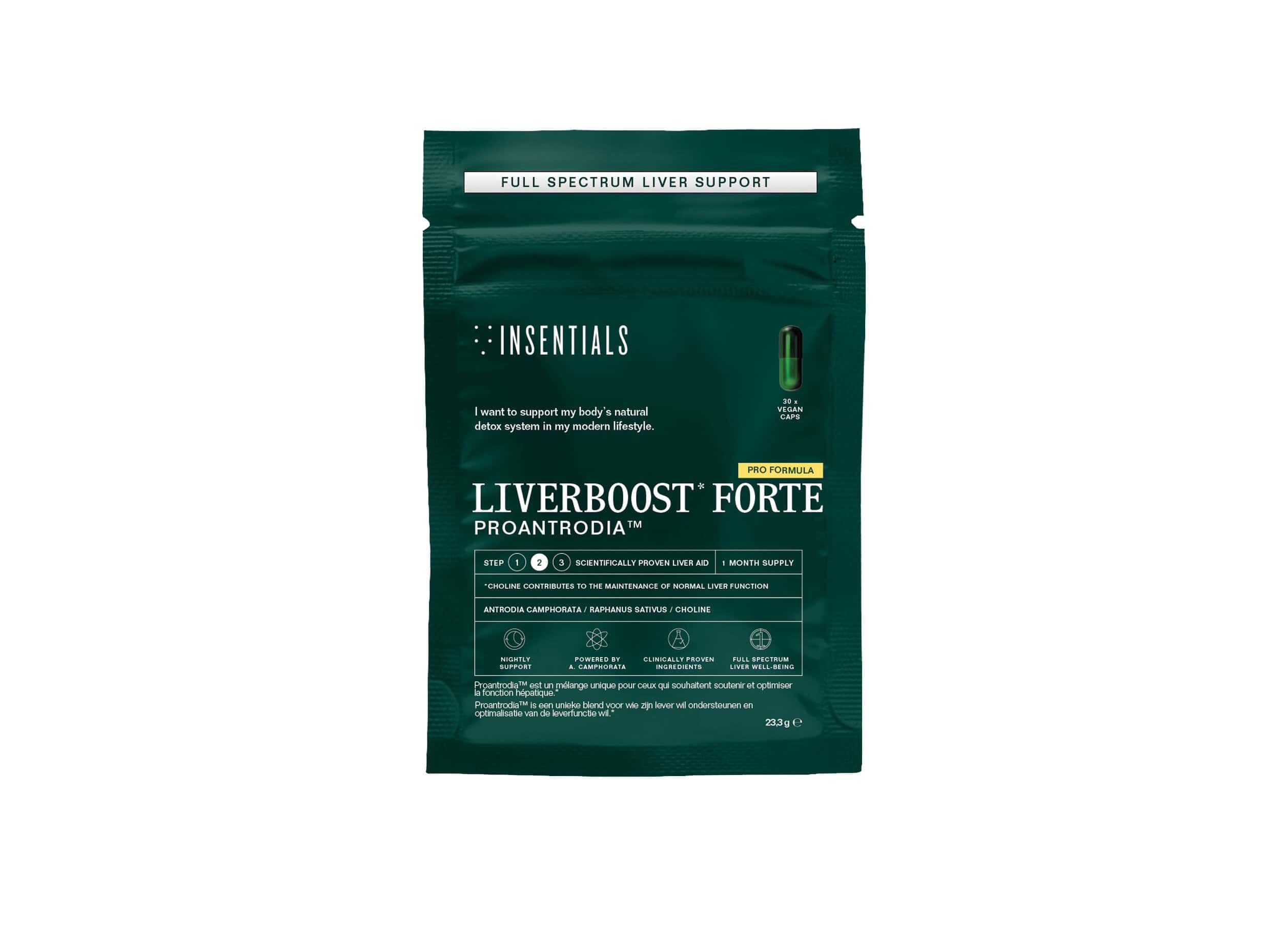Insentials – Liverboost Forte (ProAntrodia™) – sostegno alla funzionalità epatica, disintossicazione