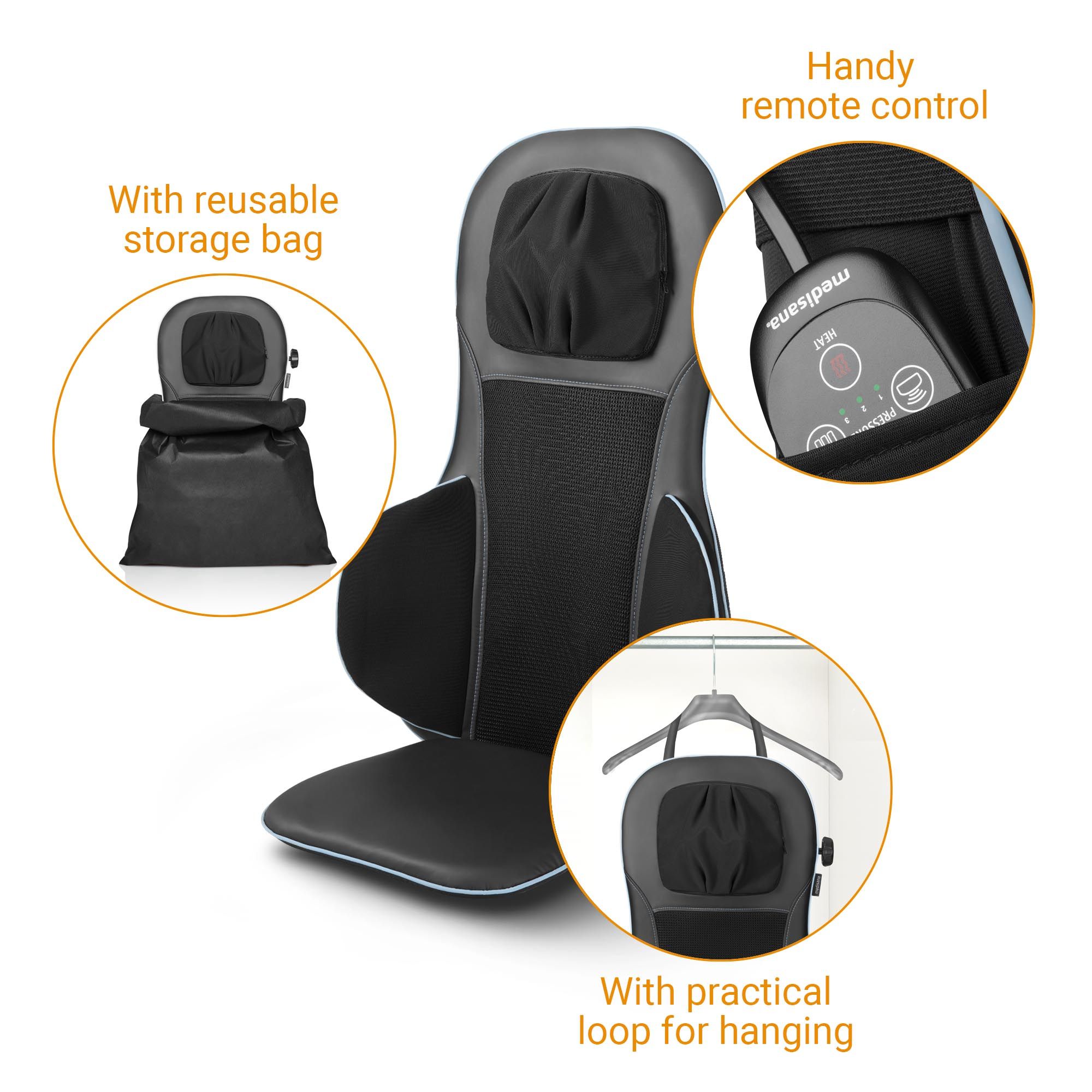 medisana MC 825 Shiatsu-Massagesitzauflage mit Nackenmassage, Wärmefunktion und Rotlichtfunktion