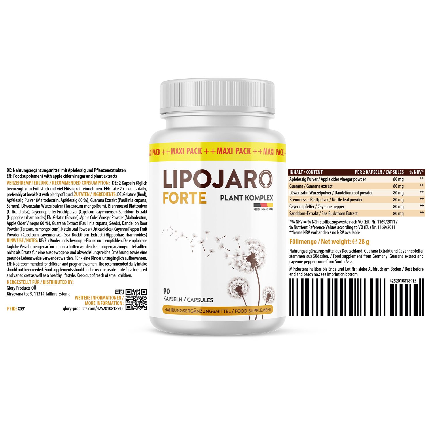 Lipojaro Forte Kapseln