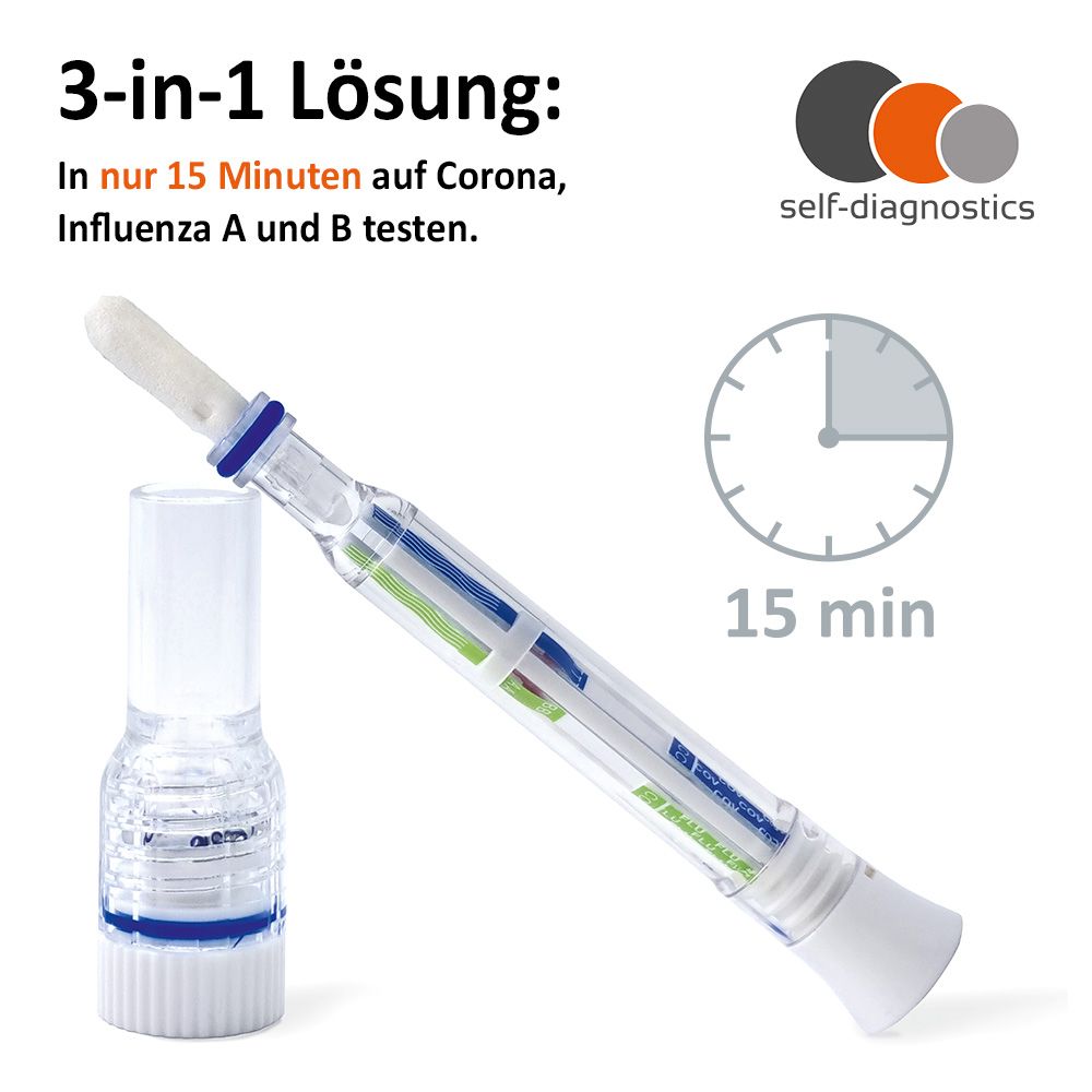 self-diagnostics Covid-19 & Influenza A/B Antigen Test 5 St Teststäbchen