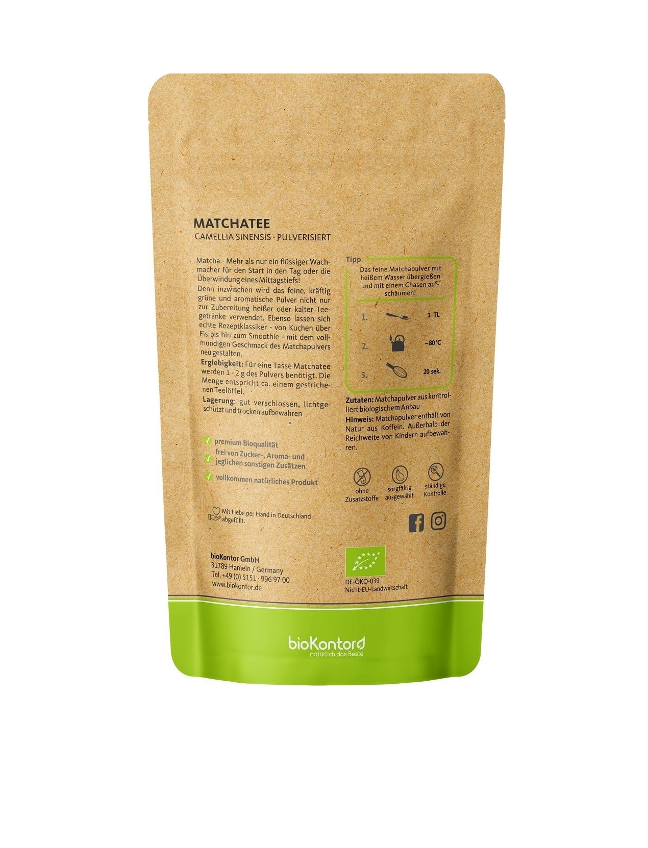 bioKontor Matcha Pulver 100 g