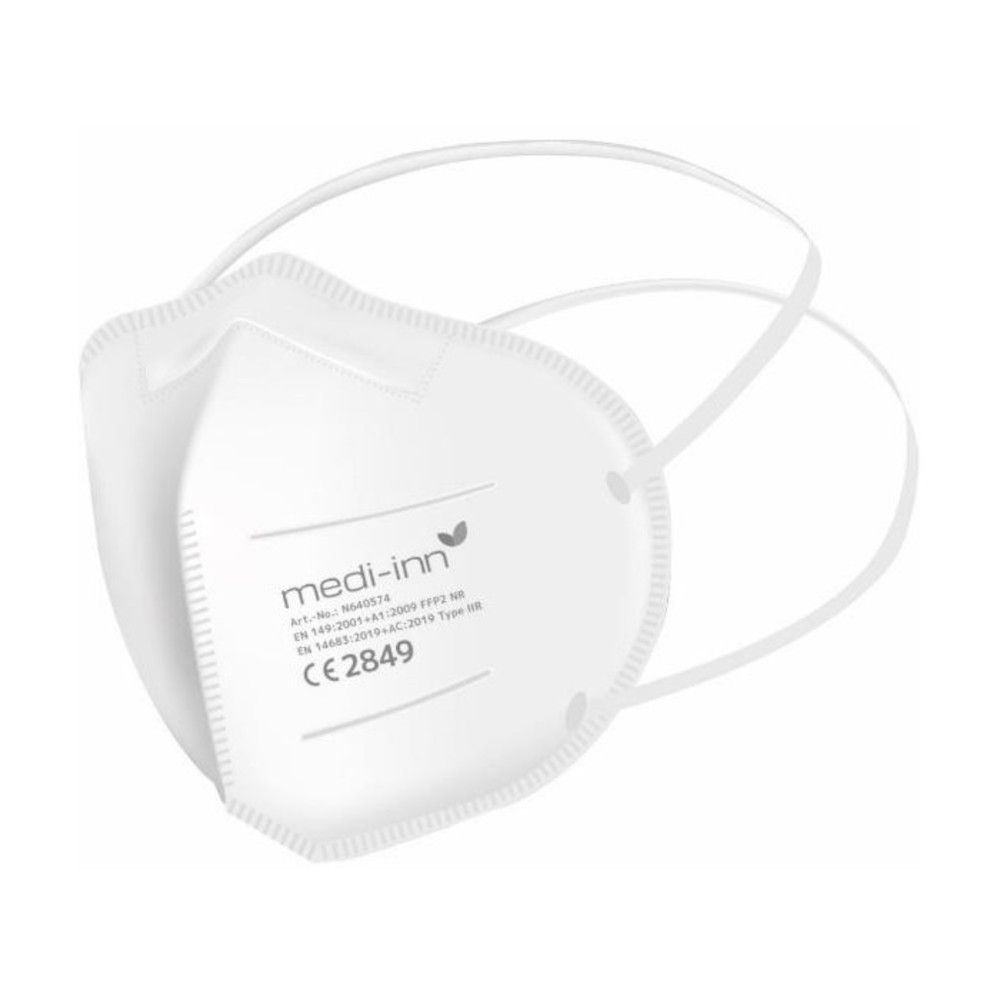Medi-Inn Atemschutzmasken FFP2 NR, Typ IIR, 3-lagig, weiß