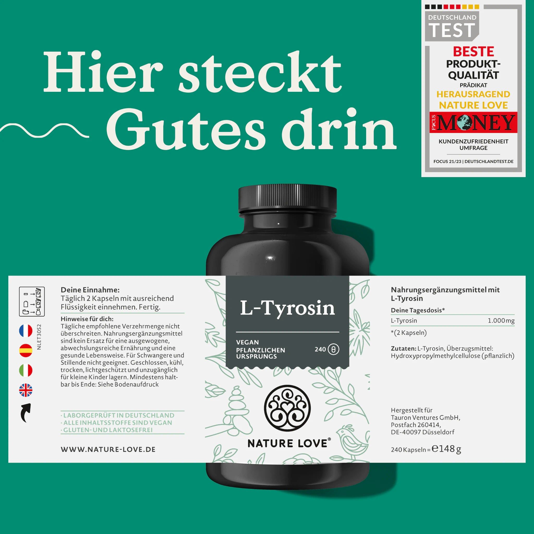 Nature Love® L-Tyrosin 240 St Kapseln