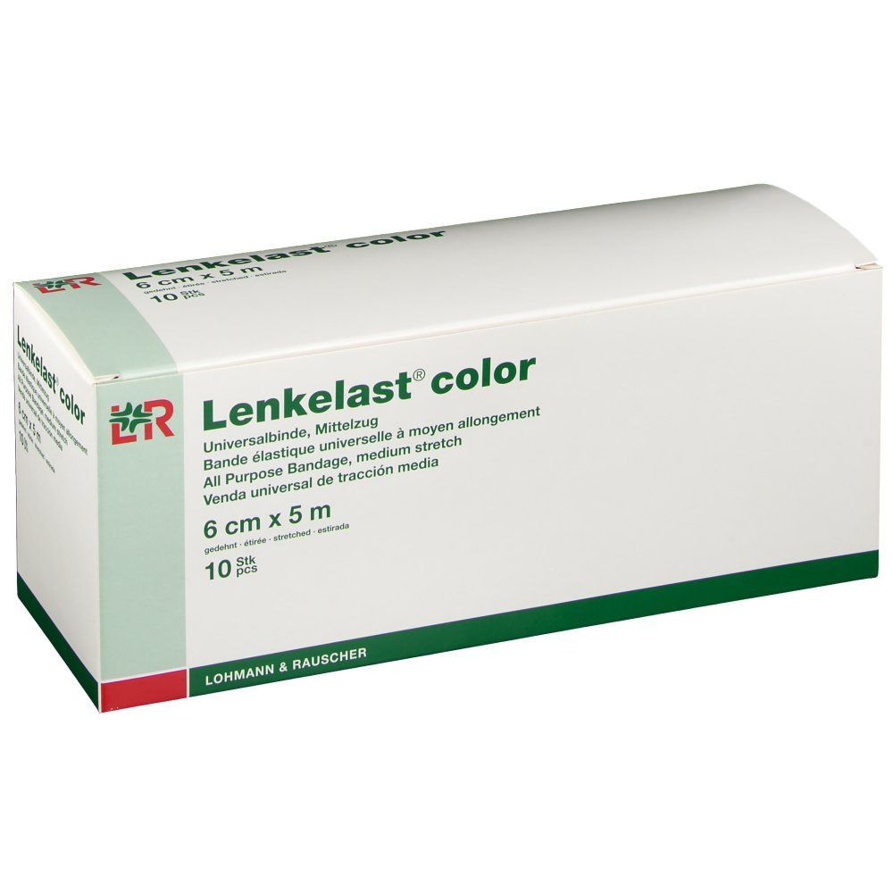 Verpackung von Lenkelast color. 6 cm x 5 m. Universelle elastische Binde. 10 Stück.