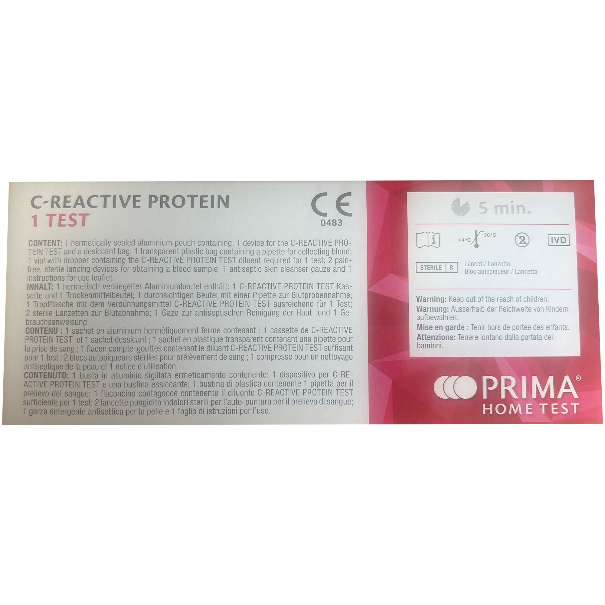 Prima C-Reaktives Protein Home Test 1 St