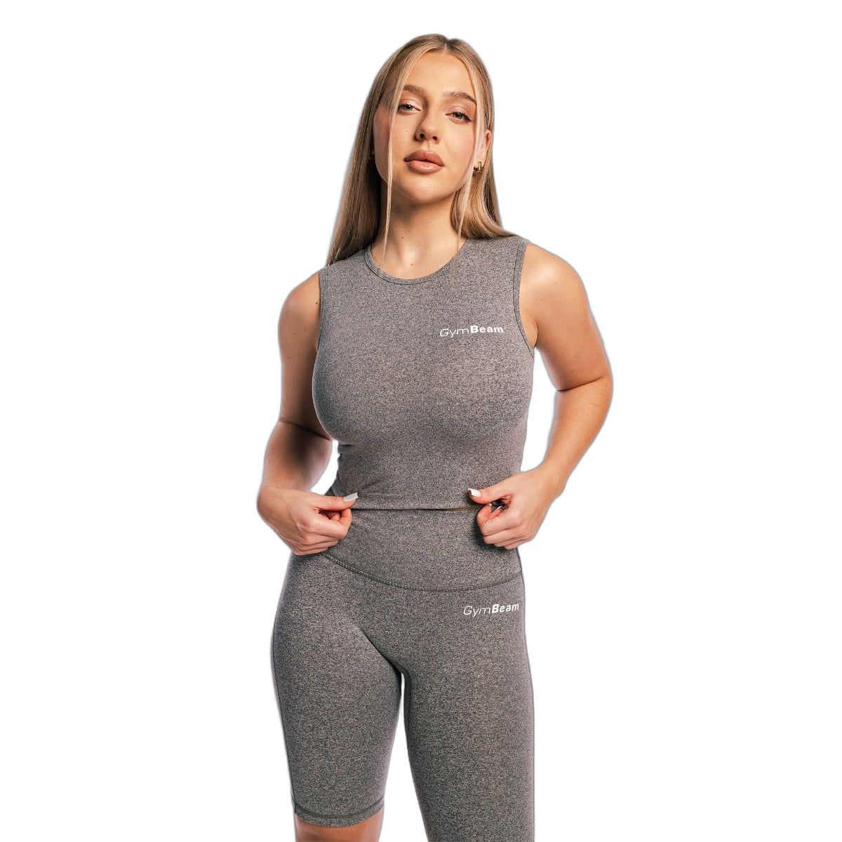 GymBeam Crop Top Damen Slim ärmellos mit rundem Ausschnitt Core Storm