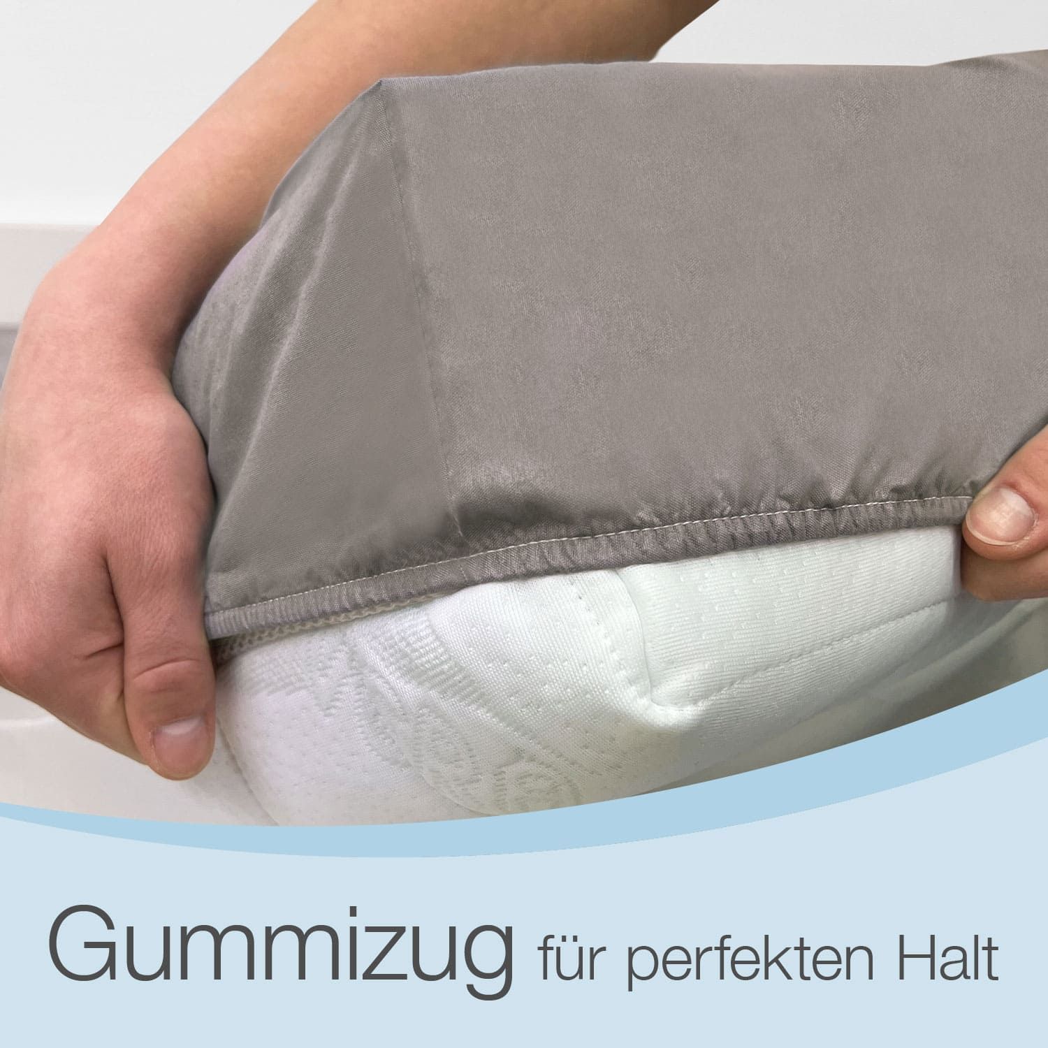 ELONEO Spannbettlaken, Gummizug: rundum, wasserdicht, für Hausstauballergiker geeignet