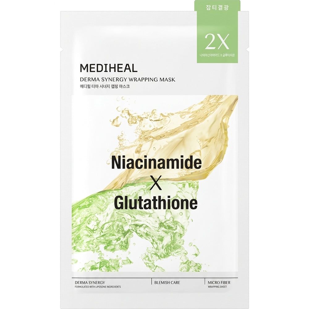 Mediheal Derma Synergy Wrapping Sheet Mask Niacinamide X Glutathione Blemish 25 ml Gesichtsmaske