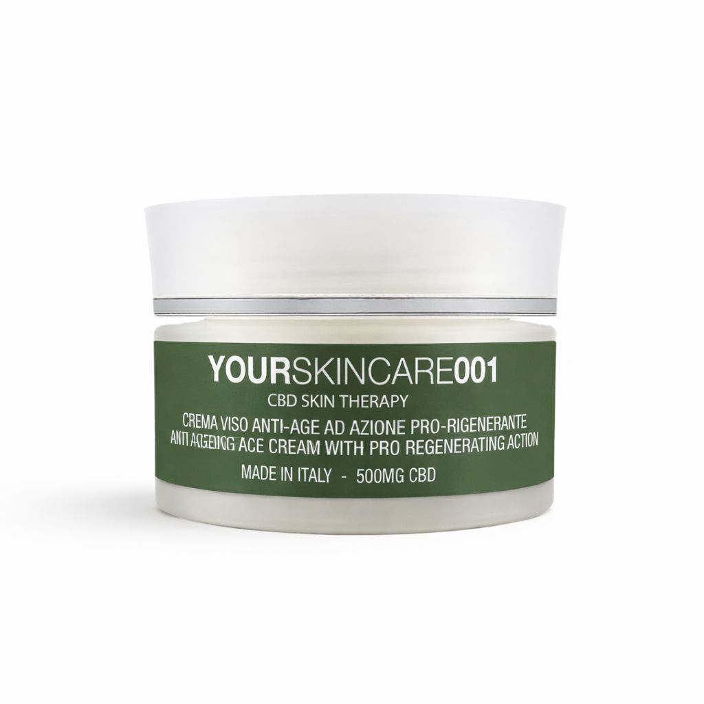 Crema Antirughe Viso CBD+Acido Ialuronico 3P Pelle Soda e Levigata