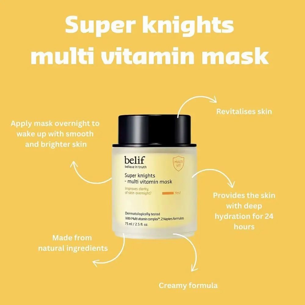 Belif Super Knights Vitamin Maske – revitalisierende Gesichtsmaske