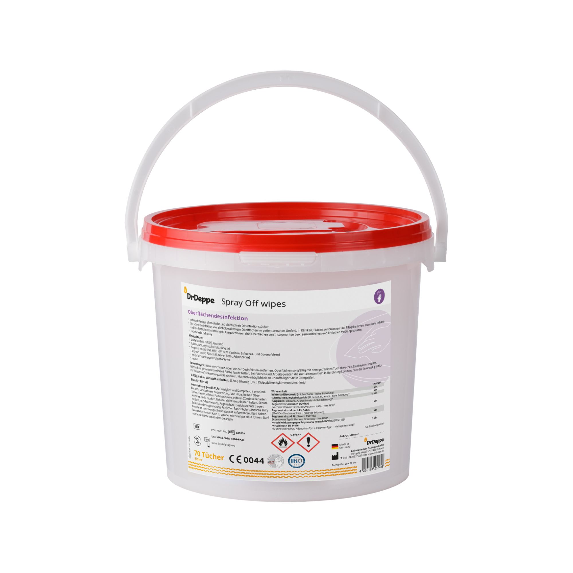DrDeppe - Spray Off wipes alkoholhaltige Flächendesinfektionstücher 70 St Tücher