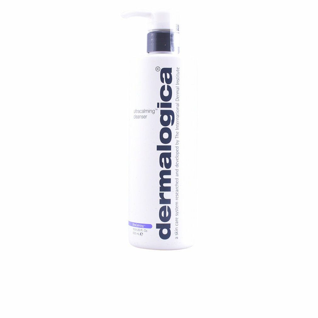 Weißer Dermalogica UltraCalming Cleanser mit Pumpe. Produktname und Marke sind deutlich sichtbar.