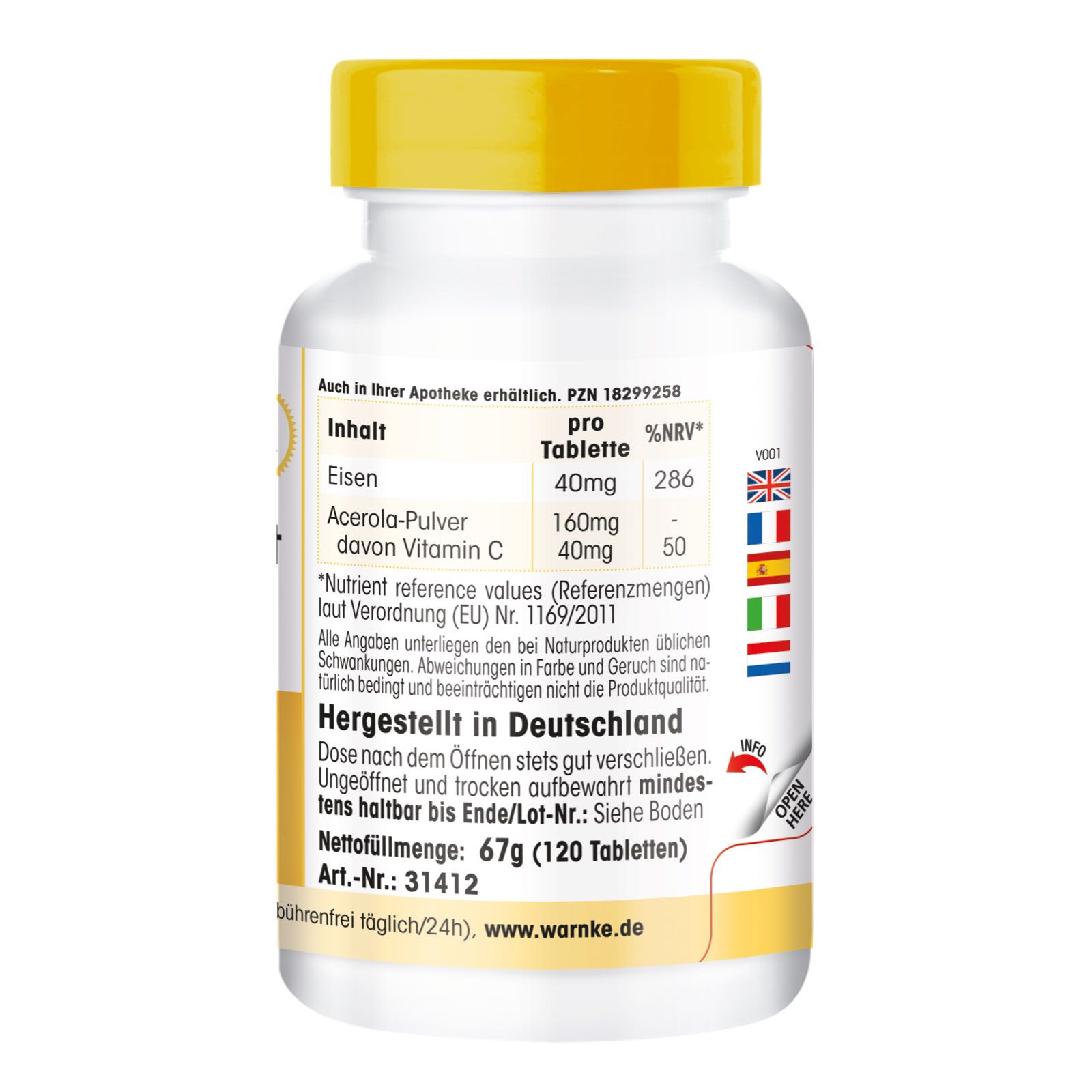 Warnke Vitalstoffe | Eisen-Bisglycinat mit Acerola