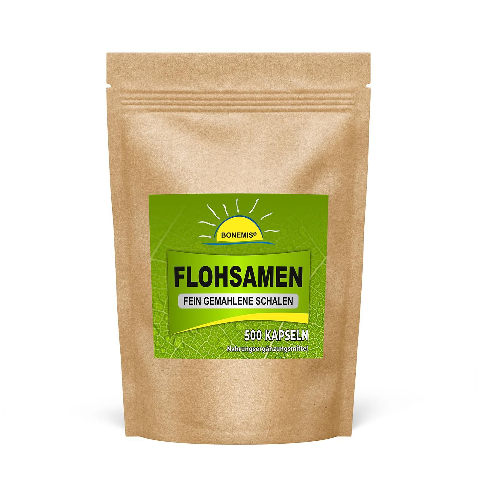 Bonemis® Flohsamen Kapseln (fein gemahlene Flohsamenschalen), ohne Zusätze, à 500 mg 0,3 kg