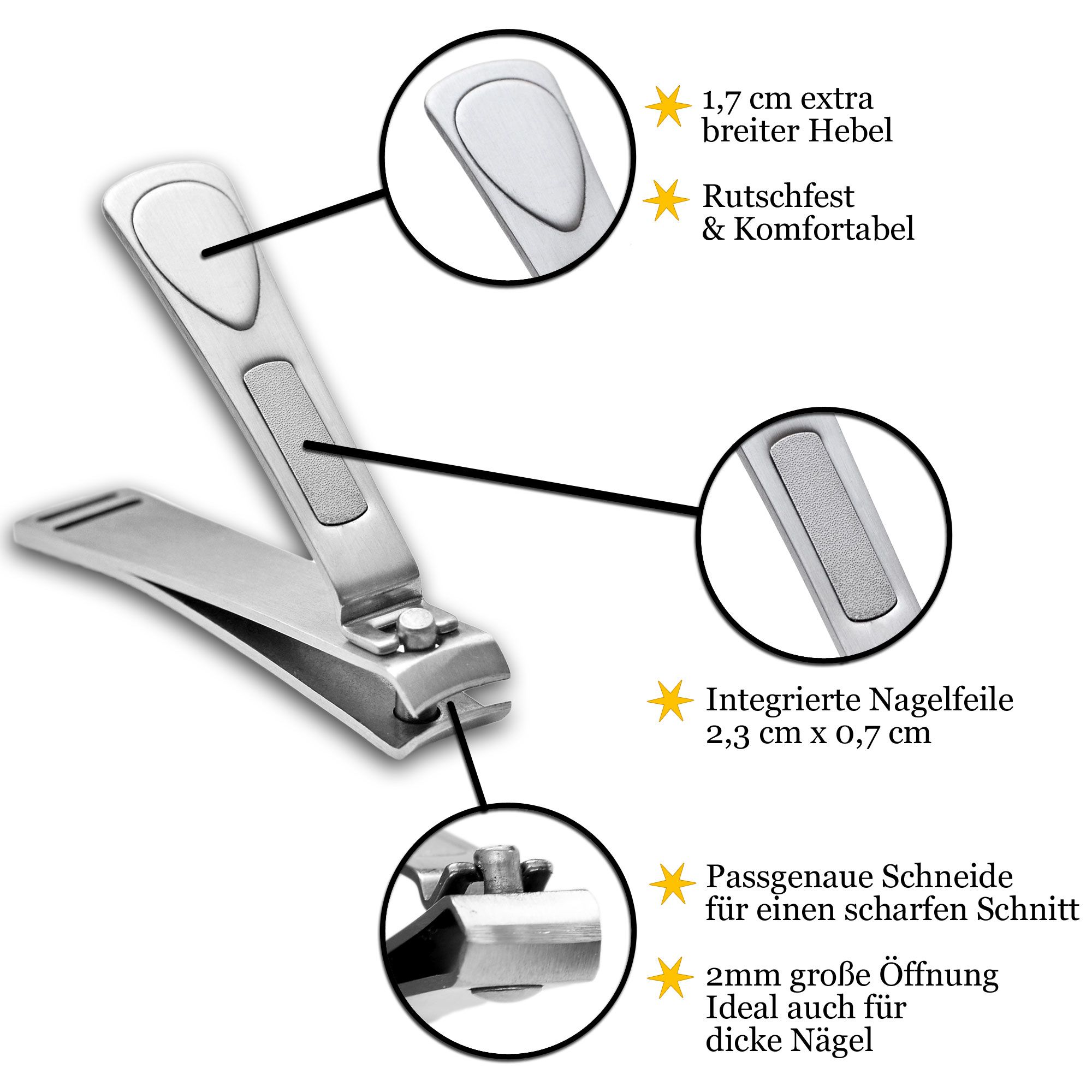 K-Pro Nagelknipser Groß - Edelstahl Fingernägel Fußnägel Nagelzwicker