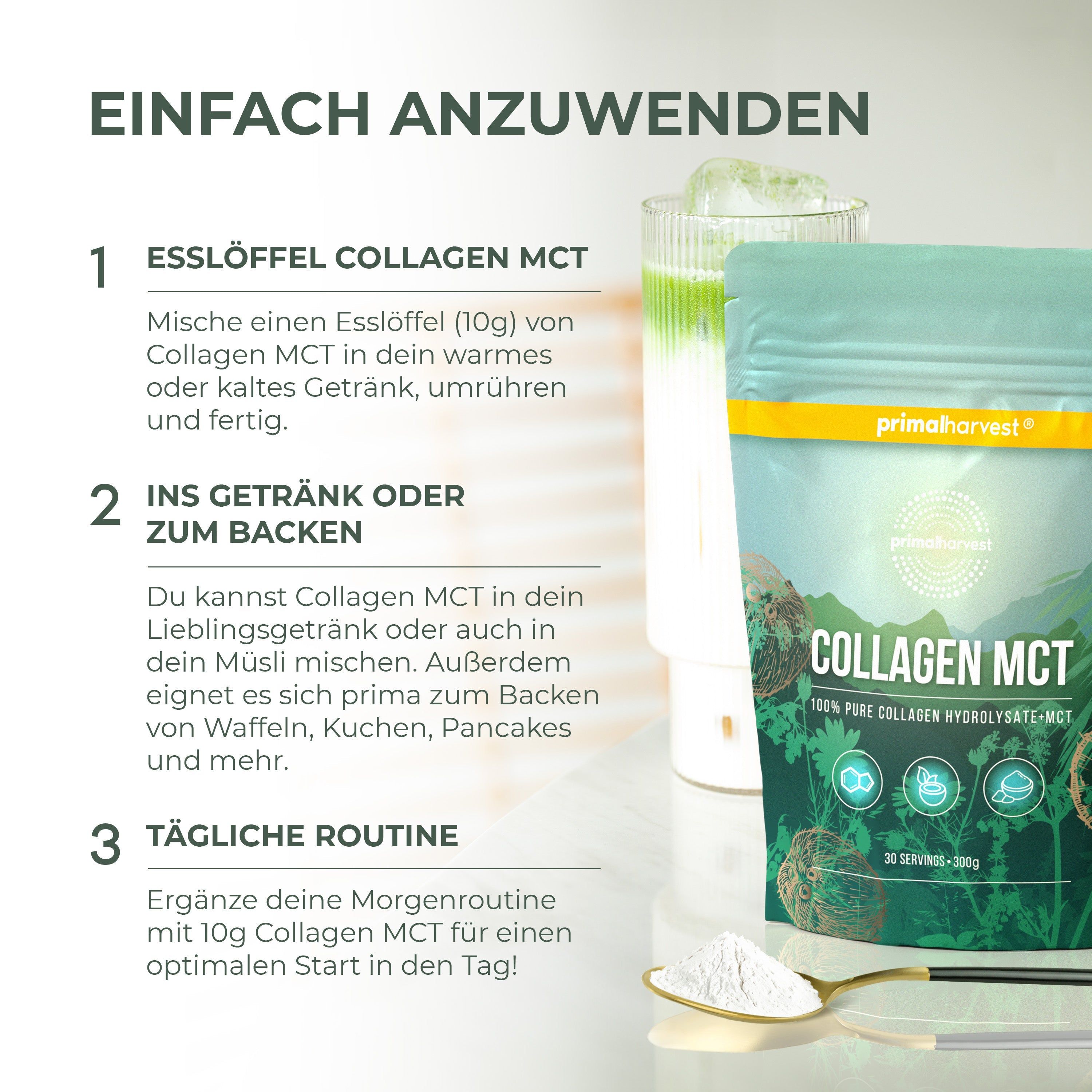 Collagen MCT Pulver von Primal Harvest® 300 g