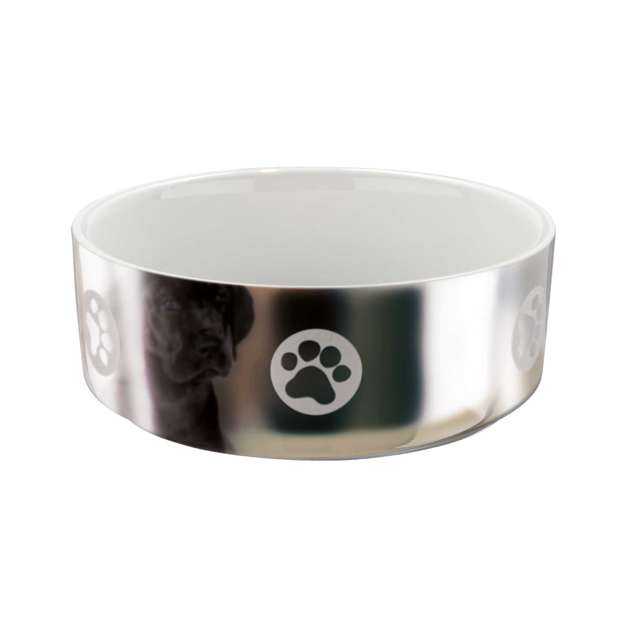 Keramiknapf Silberpfote - dekorativ mit Hundepfote - Hundenäpfe - Hundenapf - Fressnapf