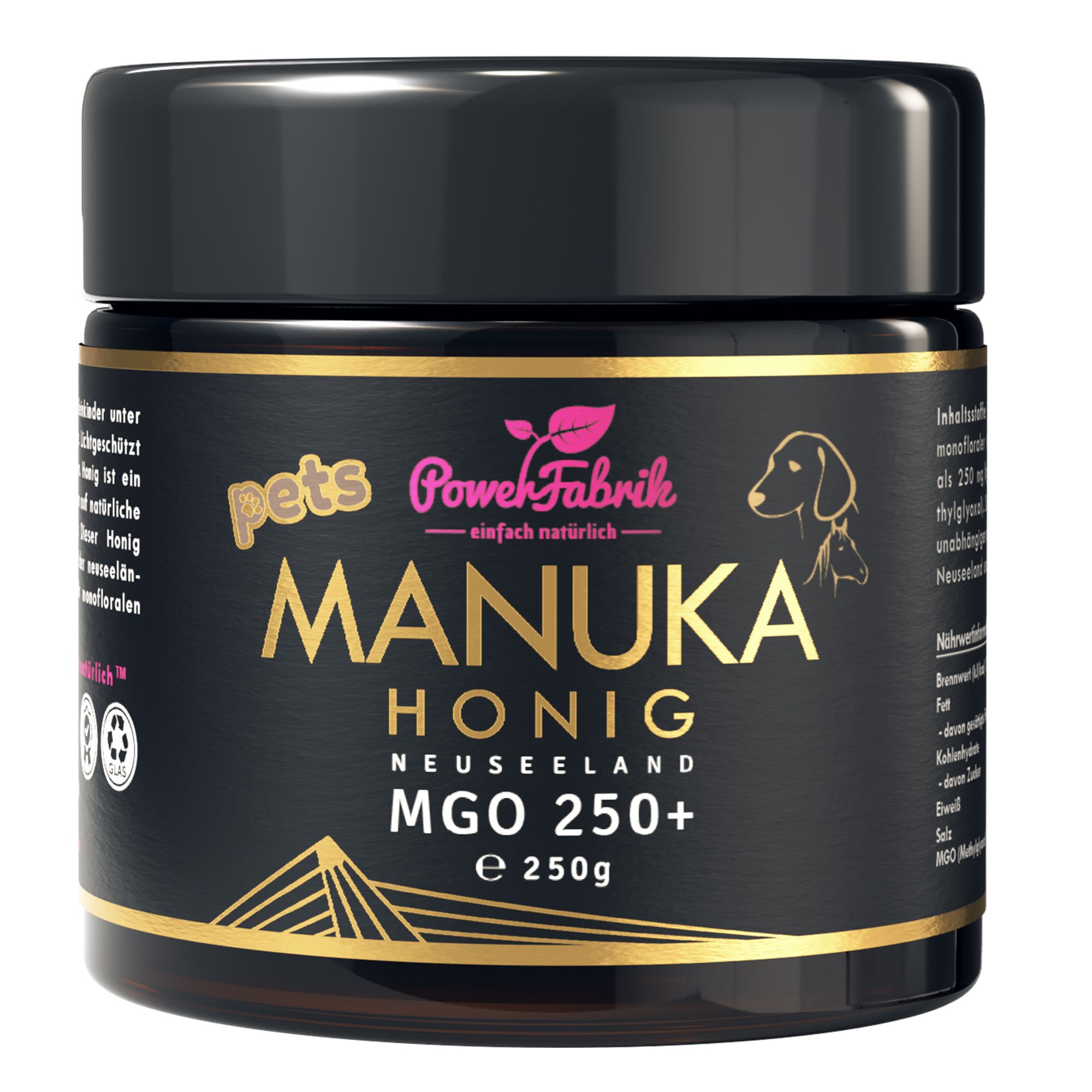 PowerFabrik Manuka Honig für Tiere, MGO 250+ 250 g