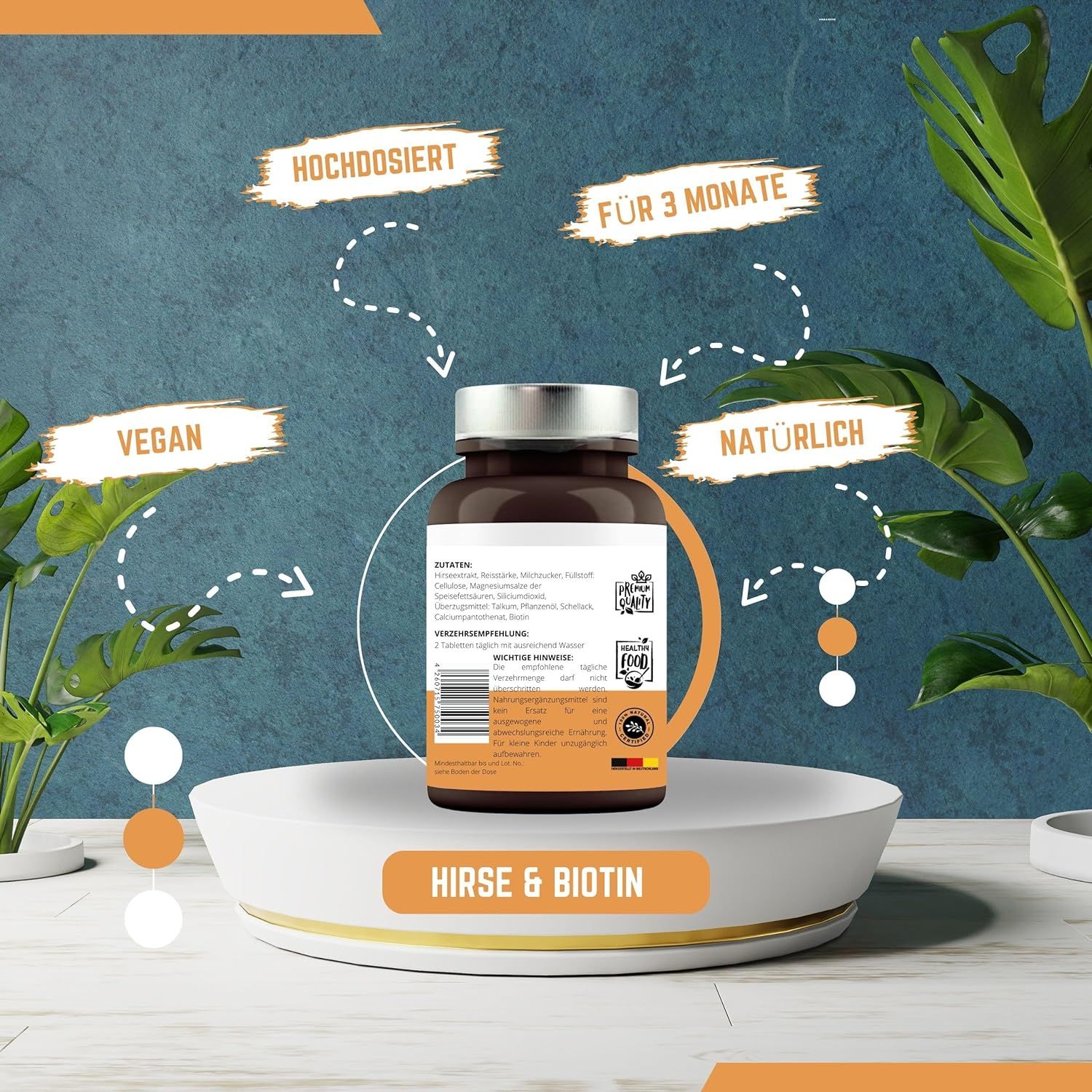 Hirse und Biotin Tabletten von VitaminFuchs