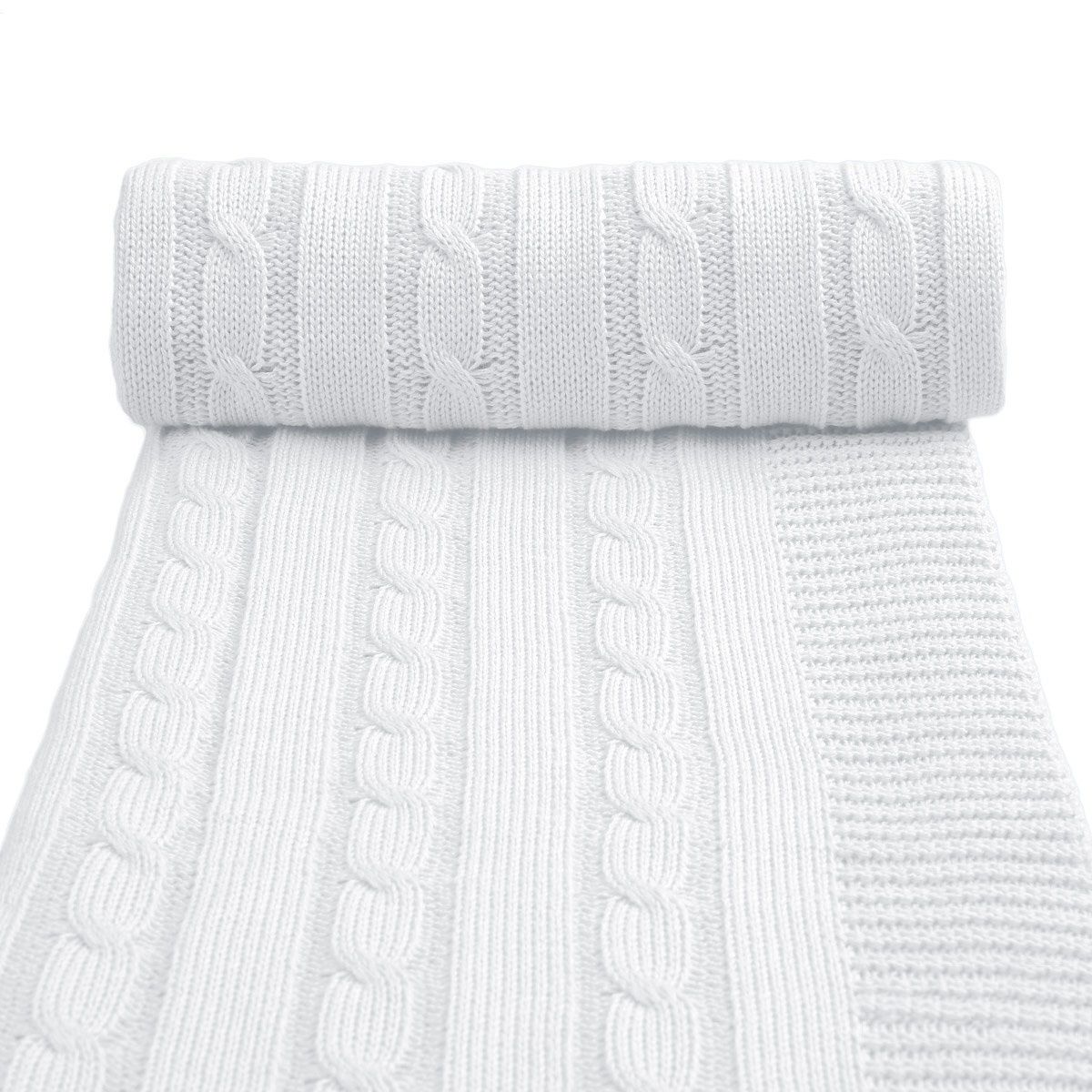 T-Tomi Gestrickte Decke White 1 St