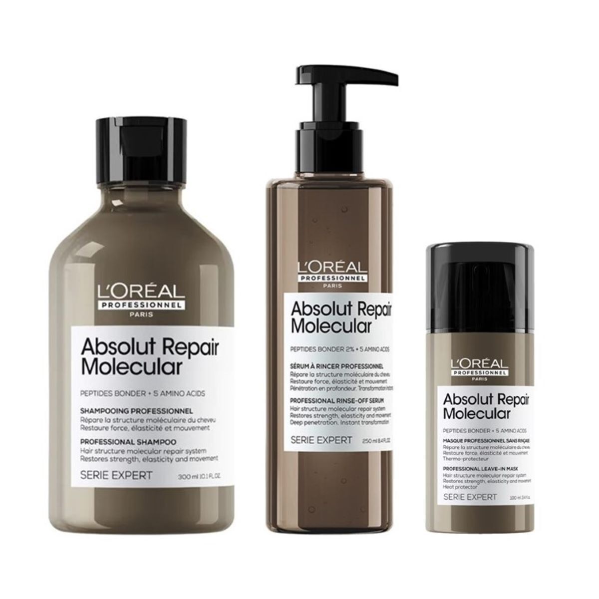 L'Oreal Professionnel Absolut Repair Molecular Set (Shampoo / Rinse-Off Leave-In) 650 ml