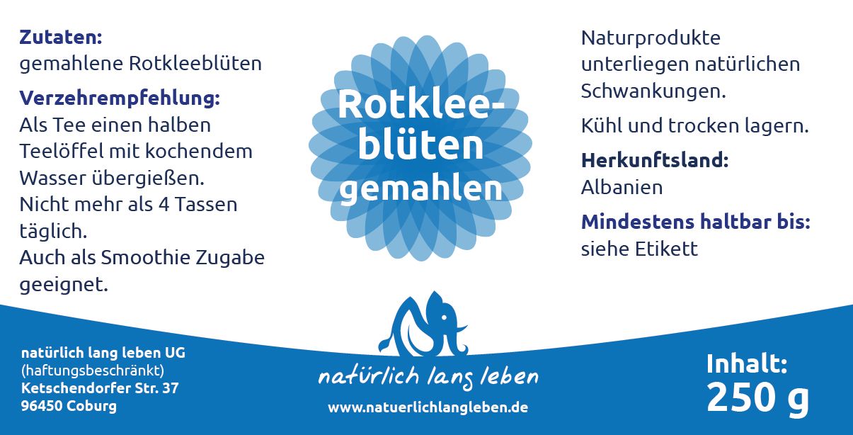 natürlich lang leben Rotklee Blüten 250 g Blüten 