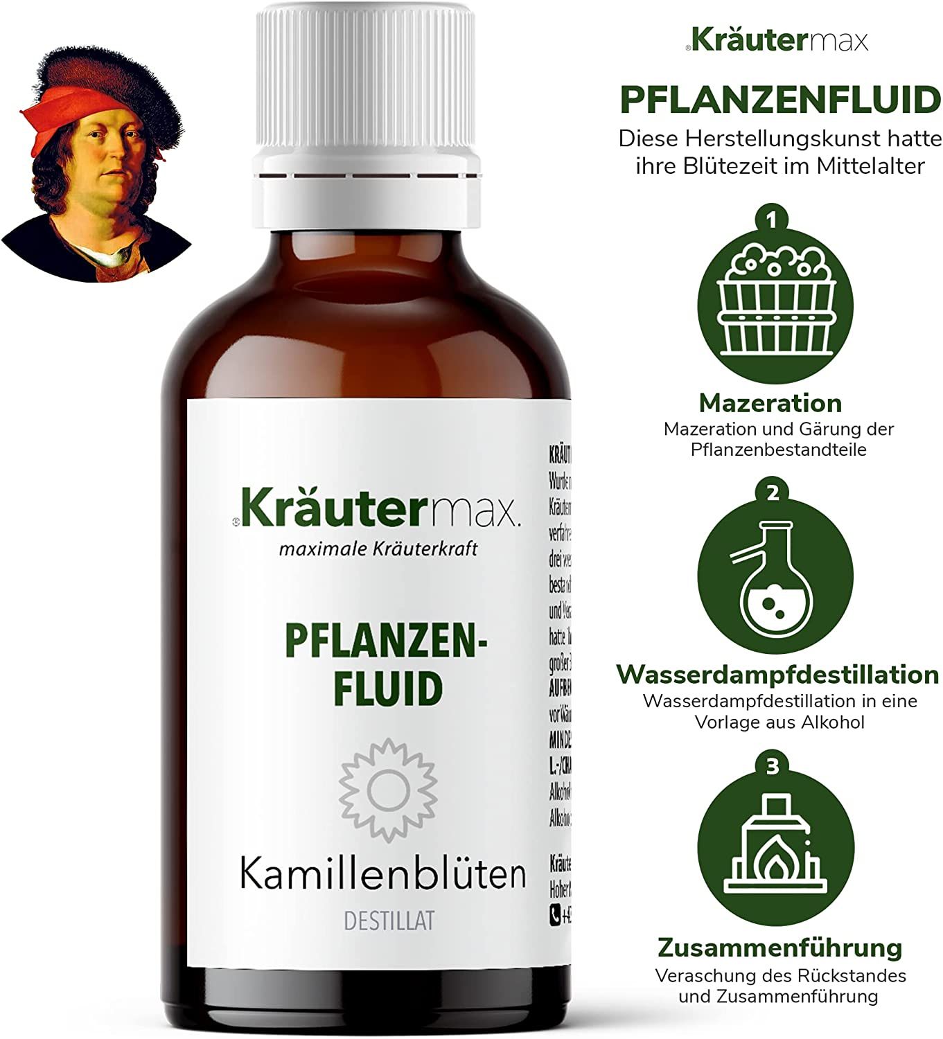 Kräutermax Pflanzenfluid Kamillenblüten Tropfen 50 ml